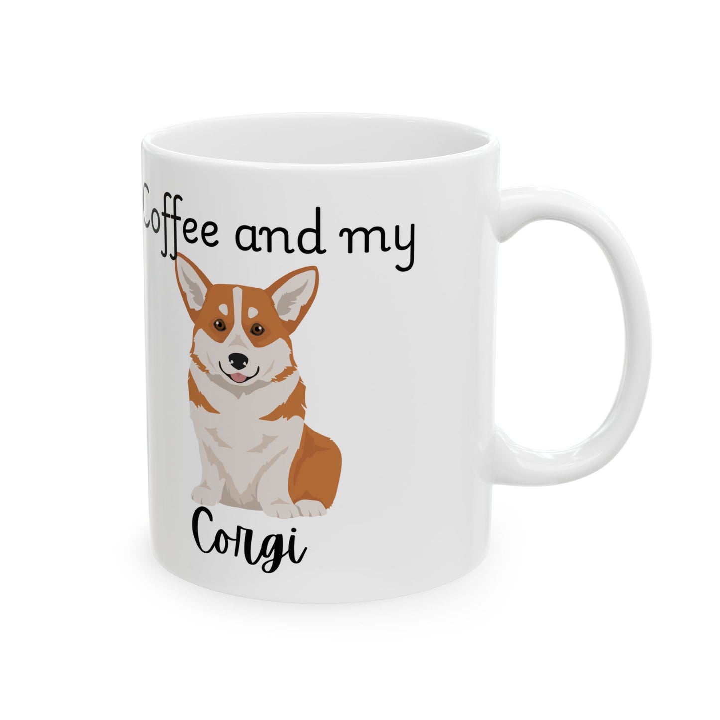 Coffee and My Corgi Ceramic Mug | Dog Lover Gift, Pet Owner Cup, Cute Mug for Dog Moms, Funny Mug for Coffee Lovers
