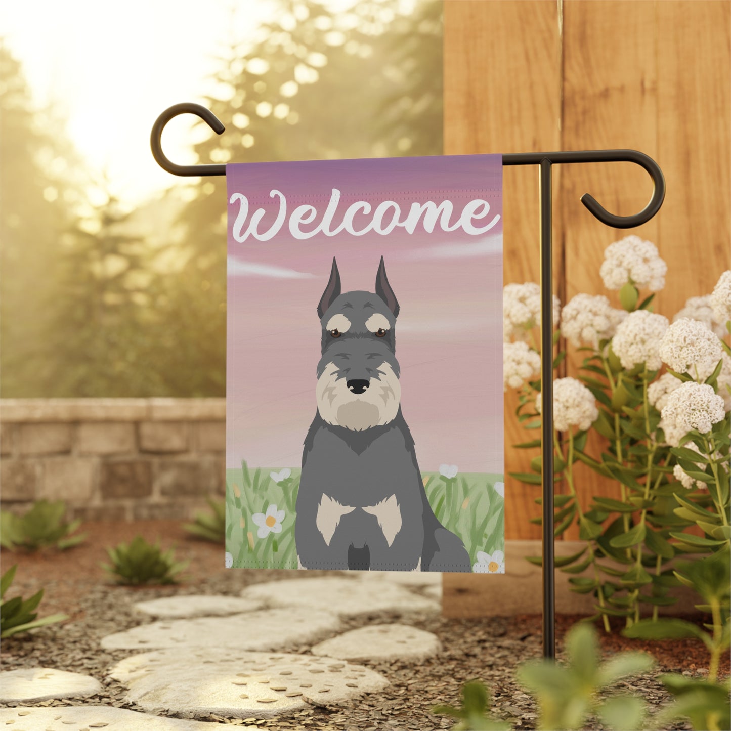 Schnauzer Dog Welcome Garden Flag