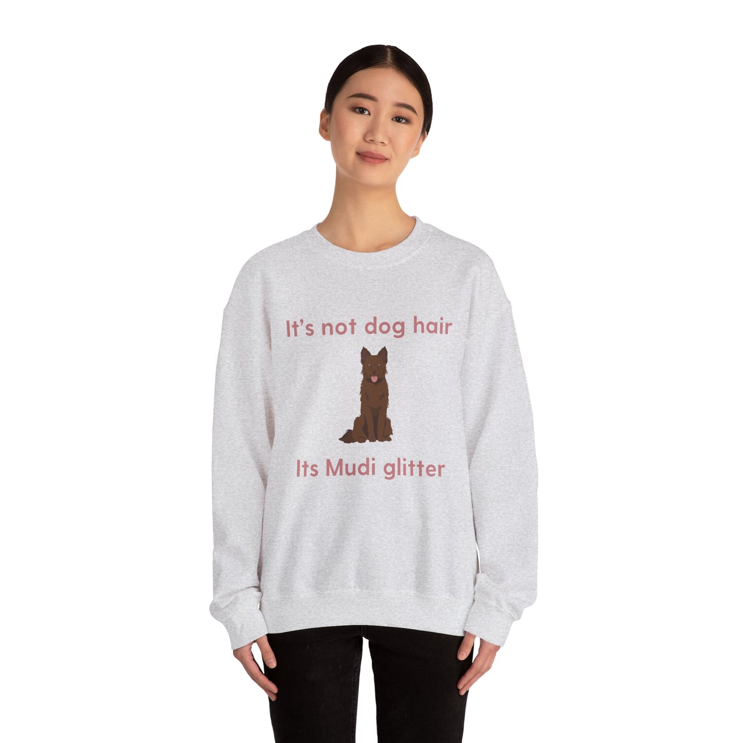 Mudi Dog Glitter Funny Unisex Heavy Blend Crewneck Sweatshirt, Mudi Mom, Mudi Gift, Mudi Lover