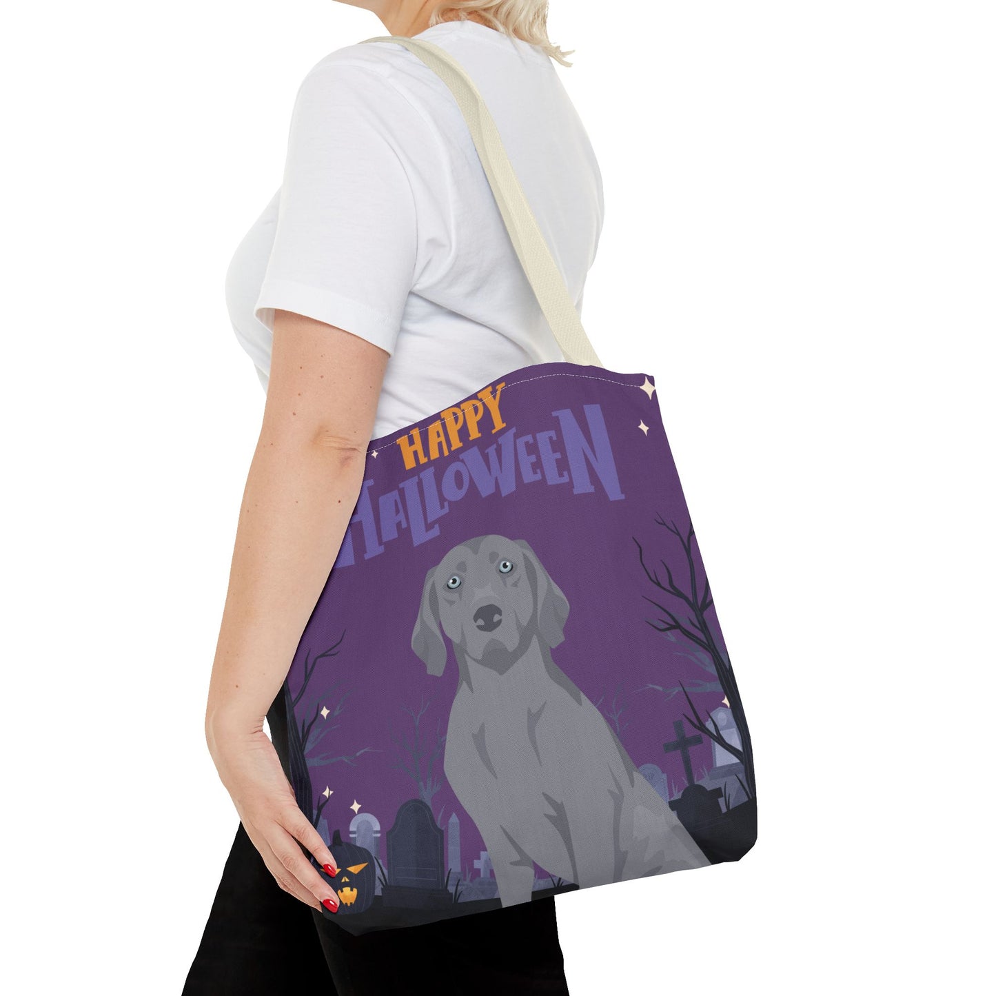 Weimaraner Dog Happy Halloween Tote Bag 16x16