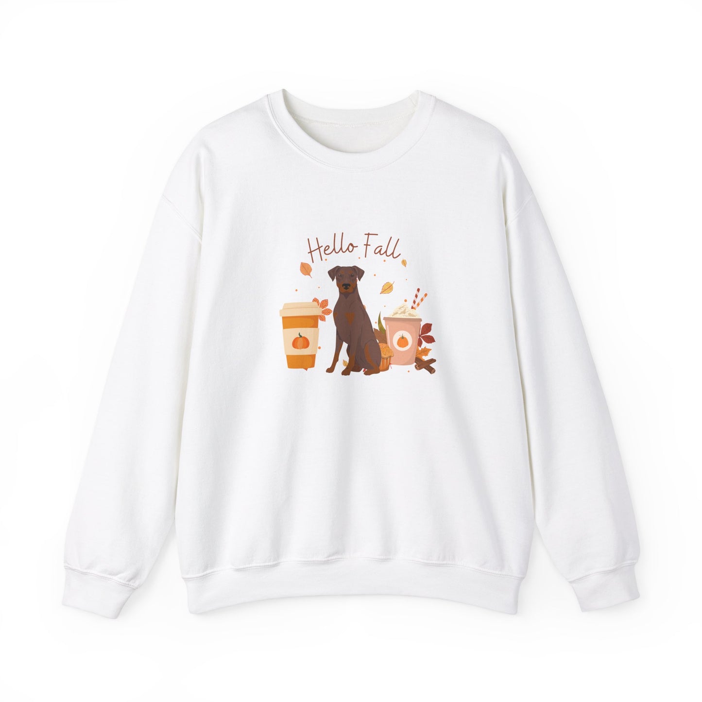 Doberman Pinscher Dog Fall Unisex Heavy Blend Crewneck Sweatshirt