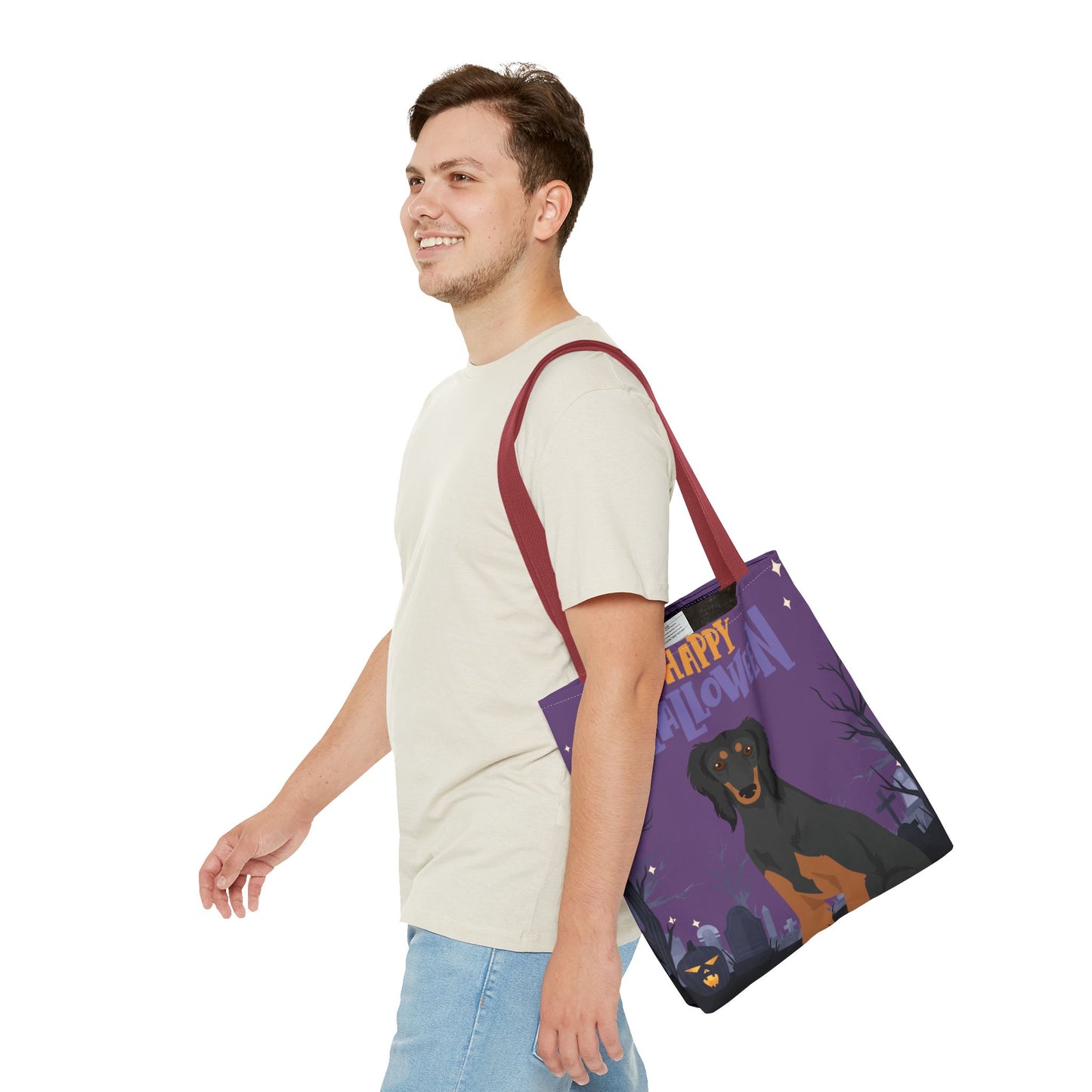 Saluki Dog Happy Halloween Tote Bag 16x16