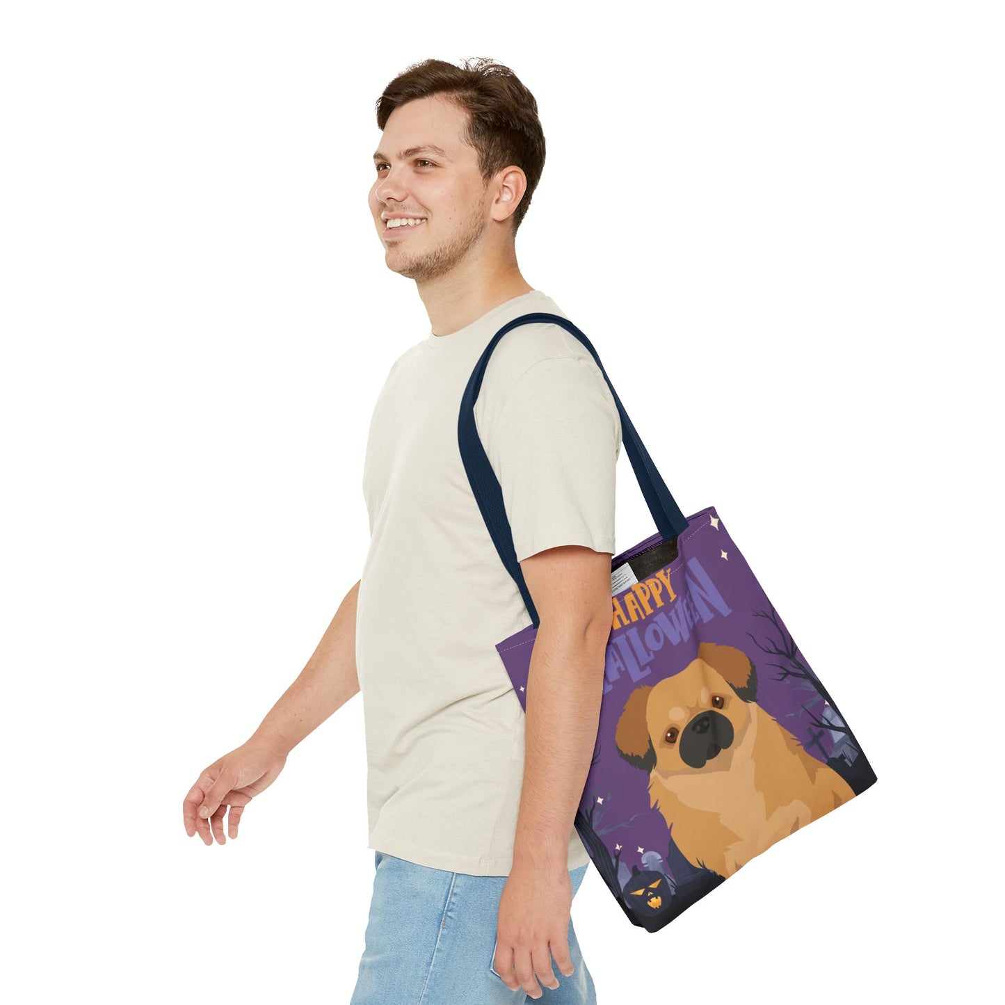 Tibetan Spaniel Dog Happy Halloween Tote Bag 16x16