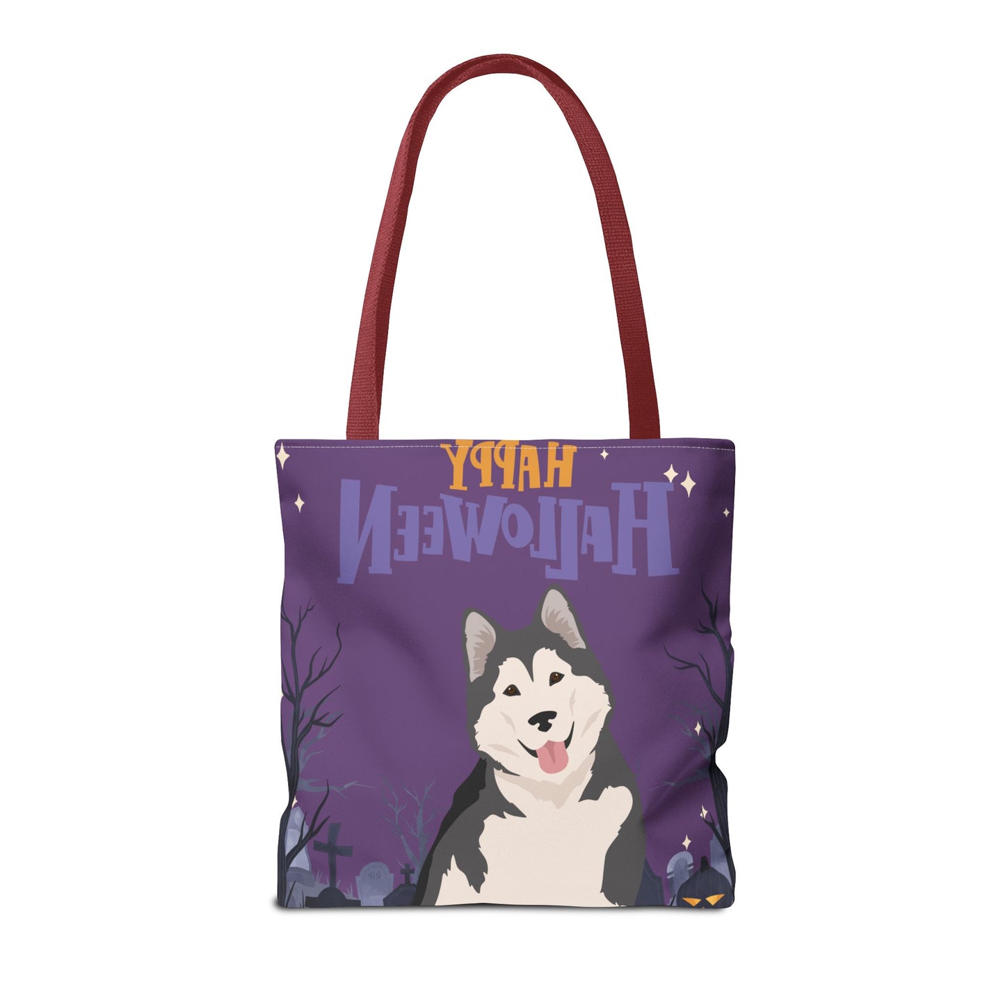 Alaskan Malamute Dog Happy Halloween Tote Bag 16x16