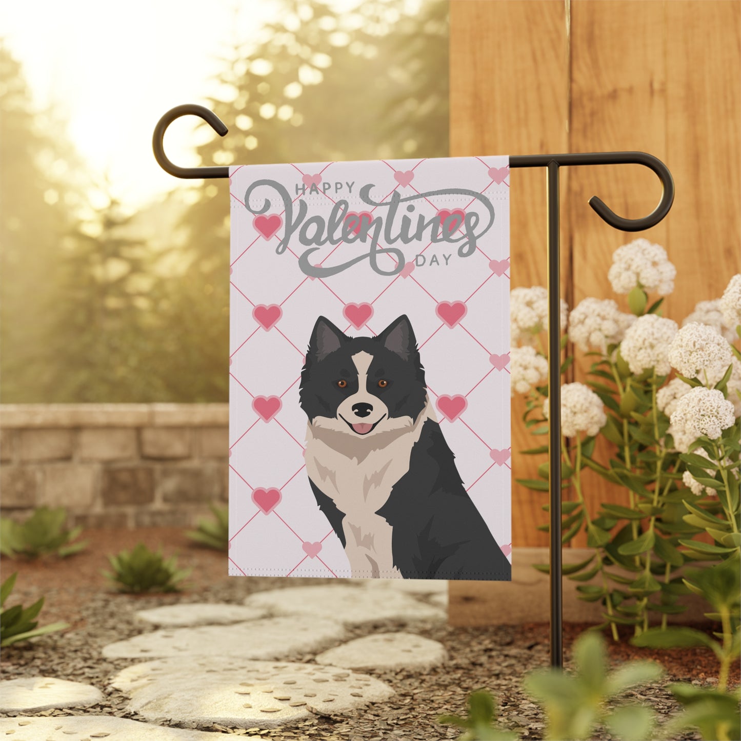 Nenets Herding Laika Dog Valentines Day Garden Flag