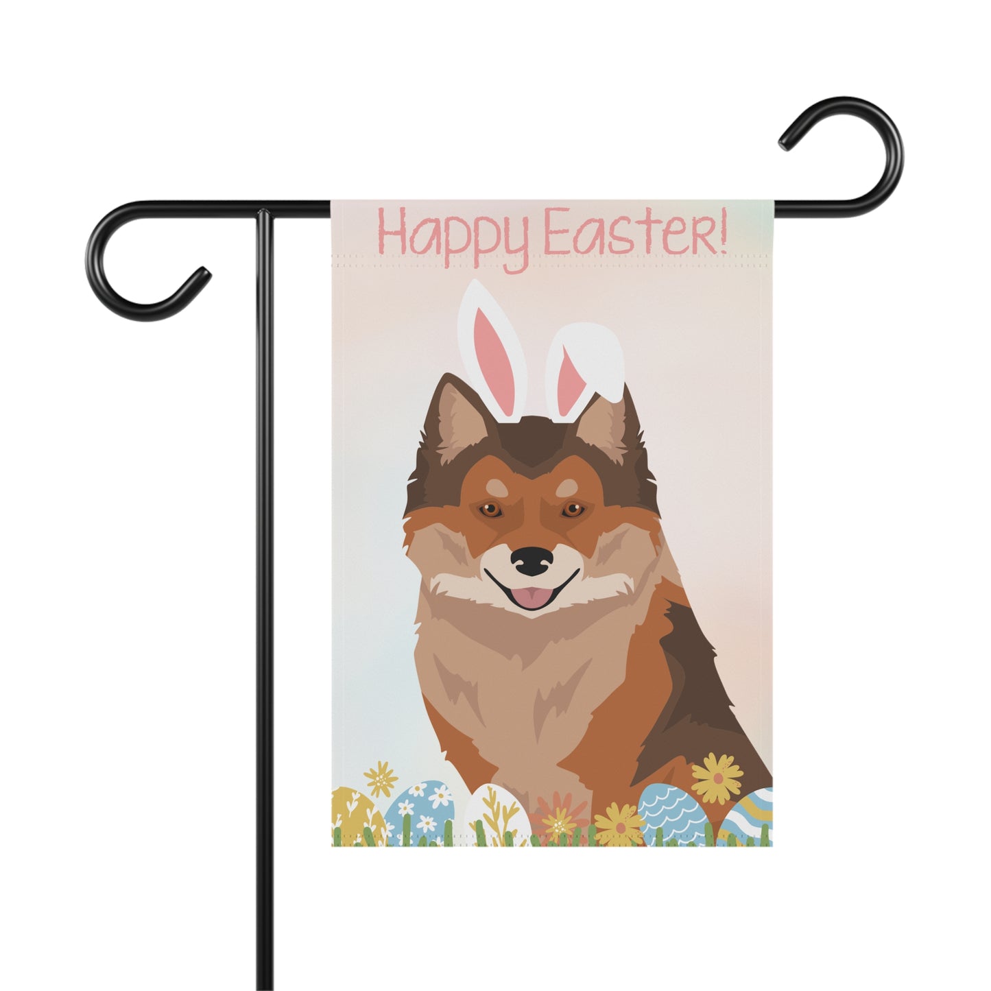 Nenets Herding Laika Dog Happy Easter Garden Flag
