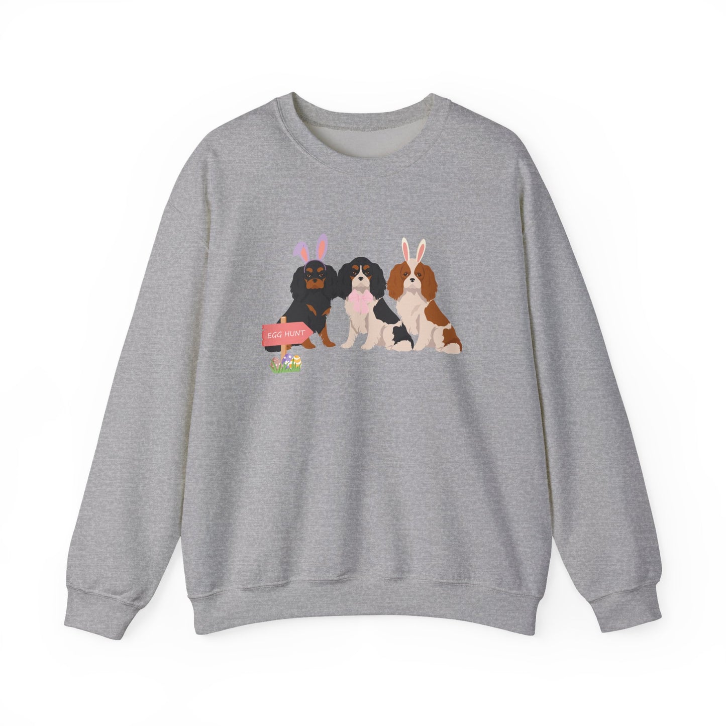 Cavalier King Charles Spaniel Dog Easter Unisex Heavy Blend Crewneck Sweatshirt, easter, Cute Dog Mom Gift