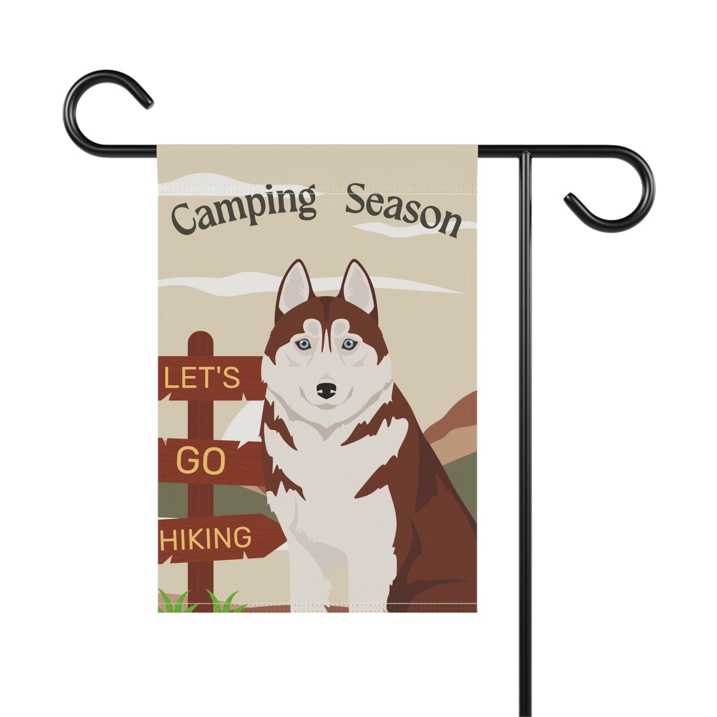 Siberian Husky Dog Camping Garden Flag