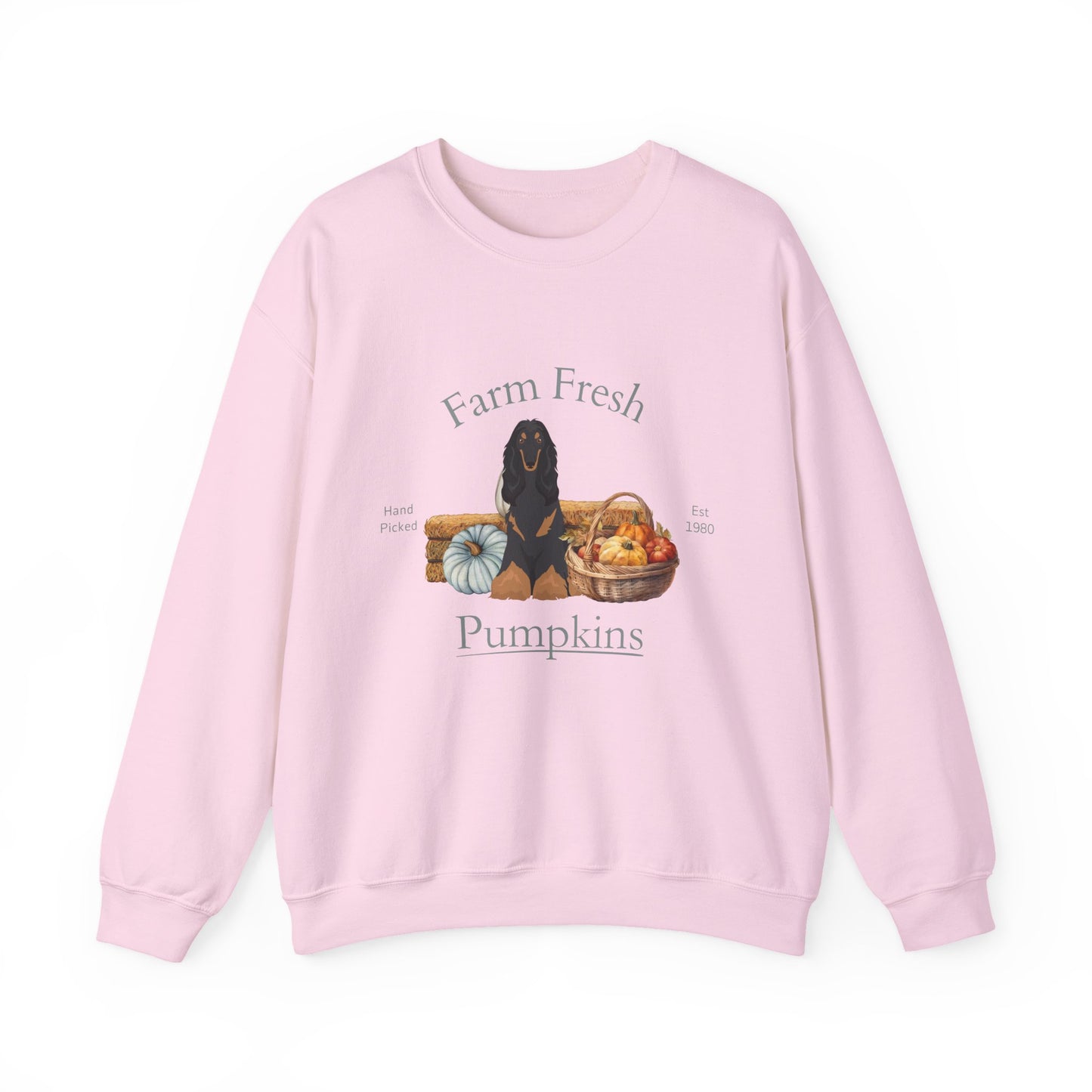 Afghan Hound Dog Fall Farm Fresh Unisex Heavy Blend Crewneck Sweatshirt