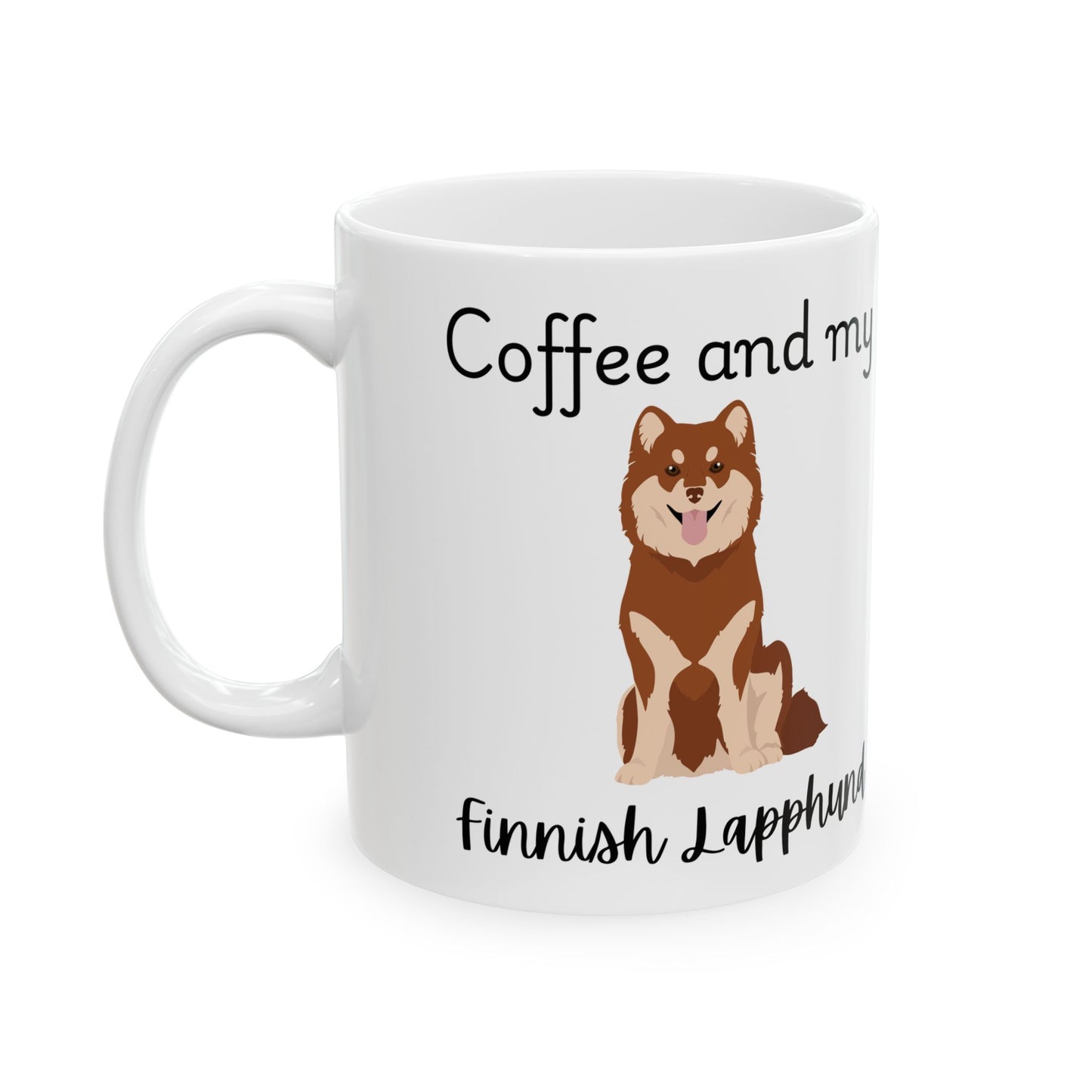Coffee and My Finnish Lapphund Ceramic Mug | Dog Lover Gift, Pet Owner Cup, Cute Mug for Dog Moms, Funny Mug for Coffee Lovers