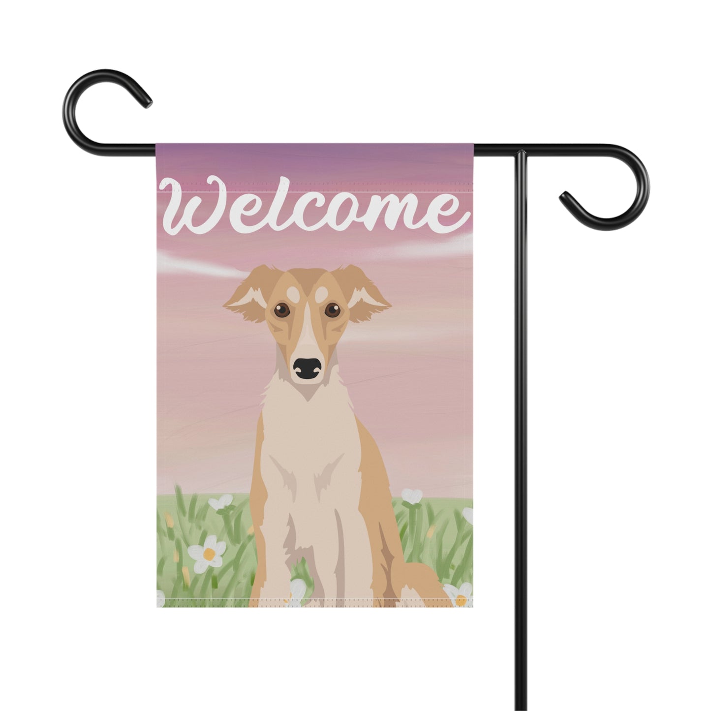 Silken Windhound Dog Welcome Garden Flag