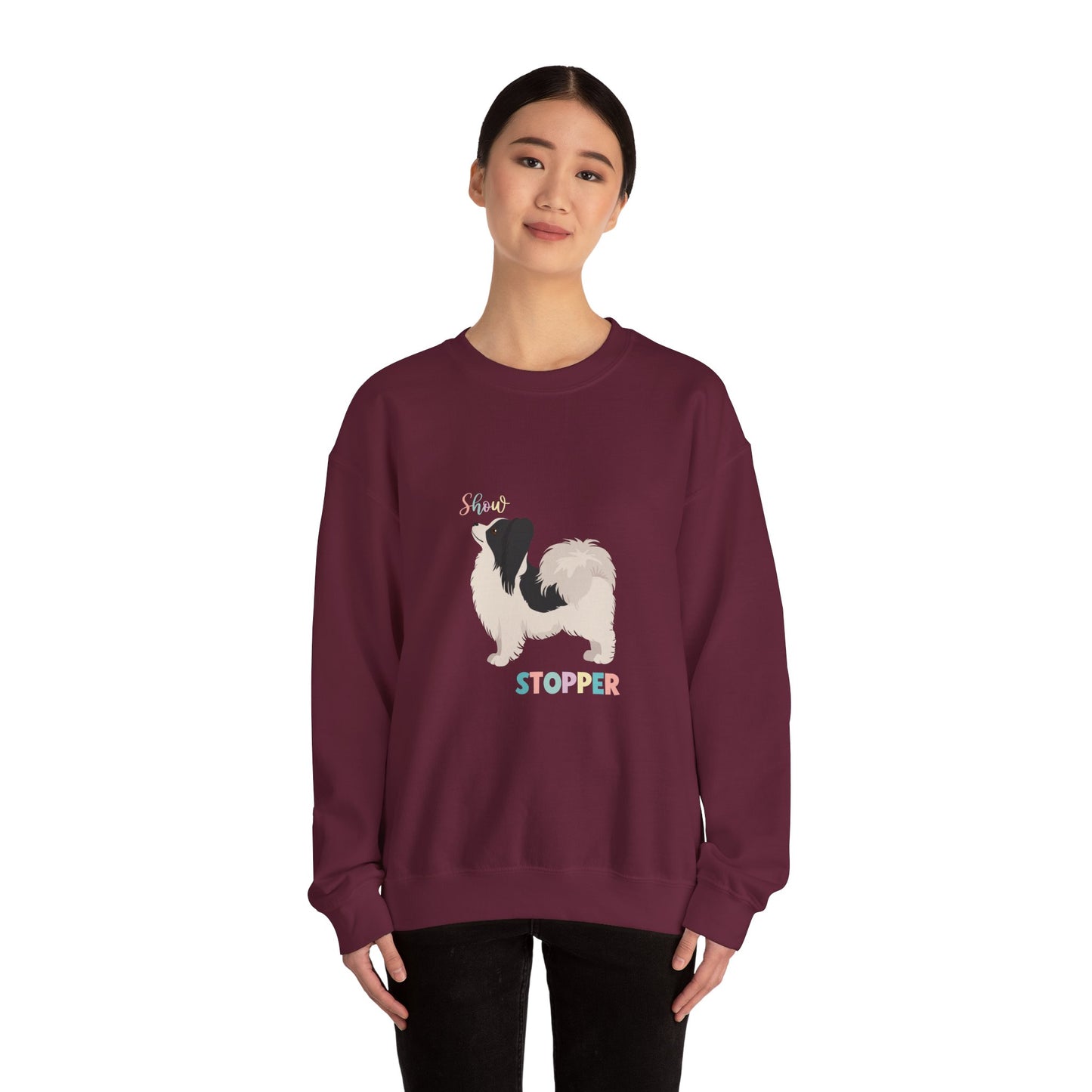 Papillon Dog Unisex Heavy Blend Crewneck Sweatshirt