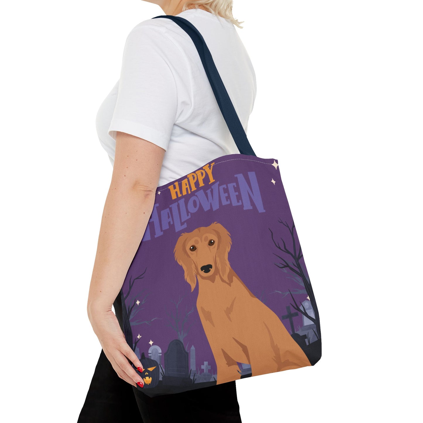 Saluki Dog Happy Halloween Tote Bag 16x16