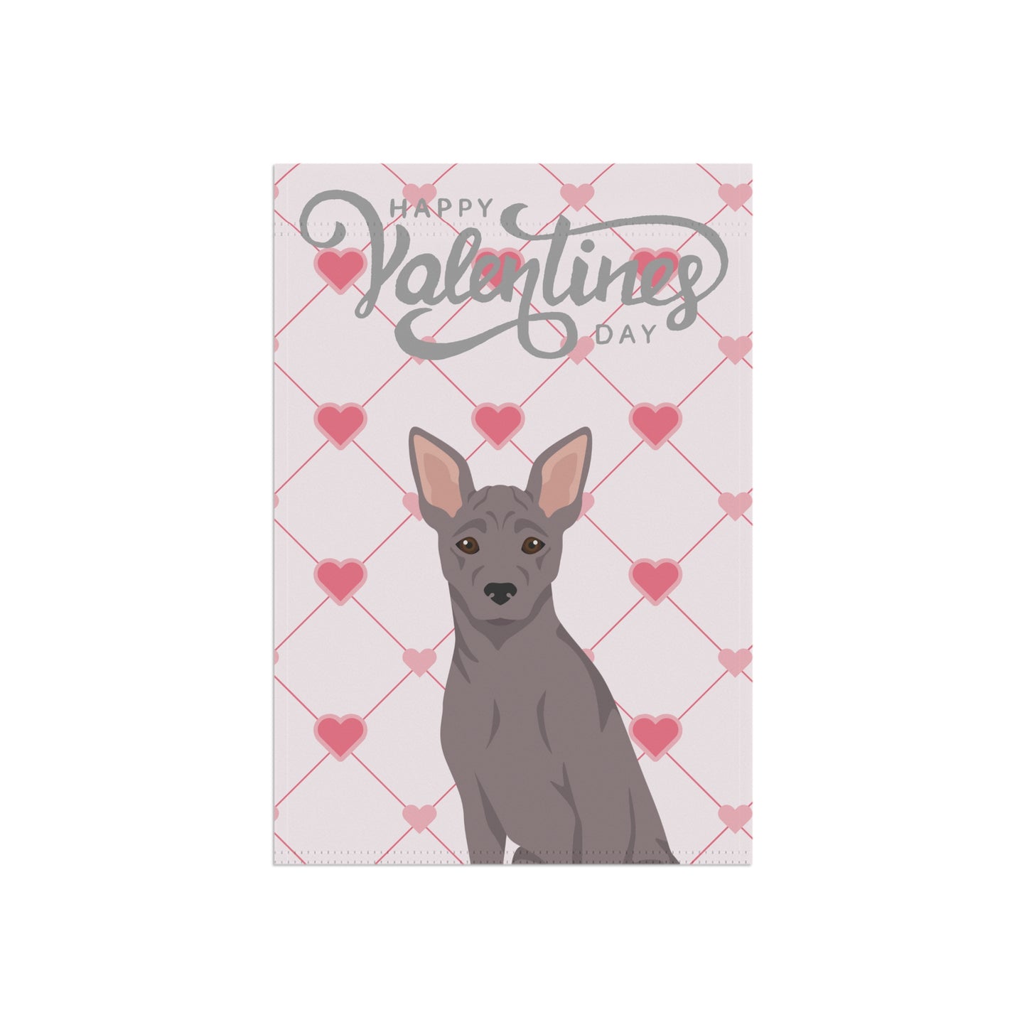 American Hairless Terrier Dog Valentines Day Garden Flag