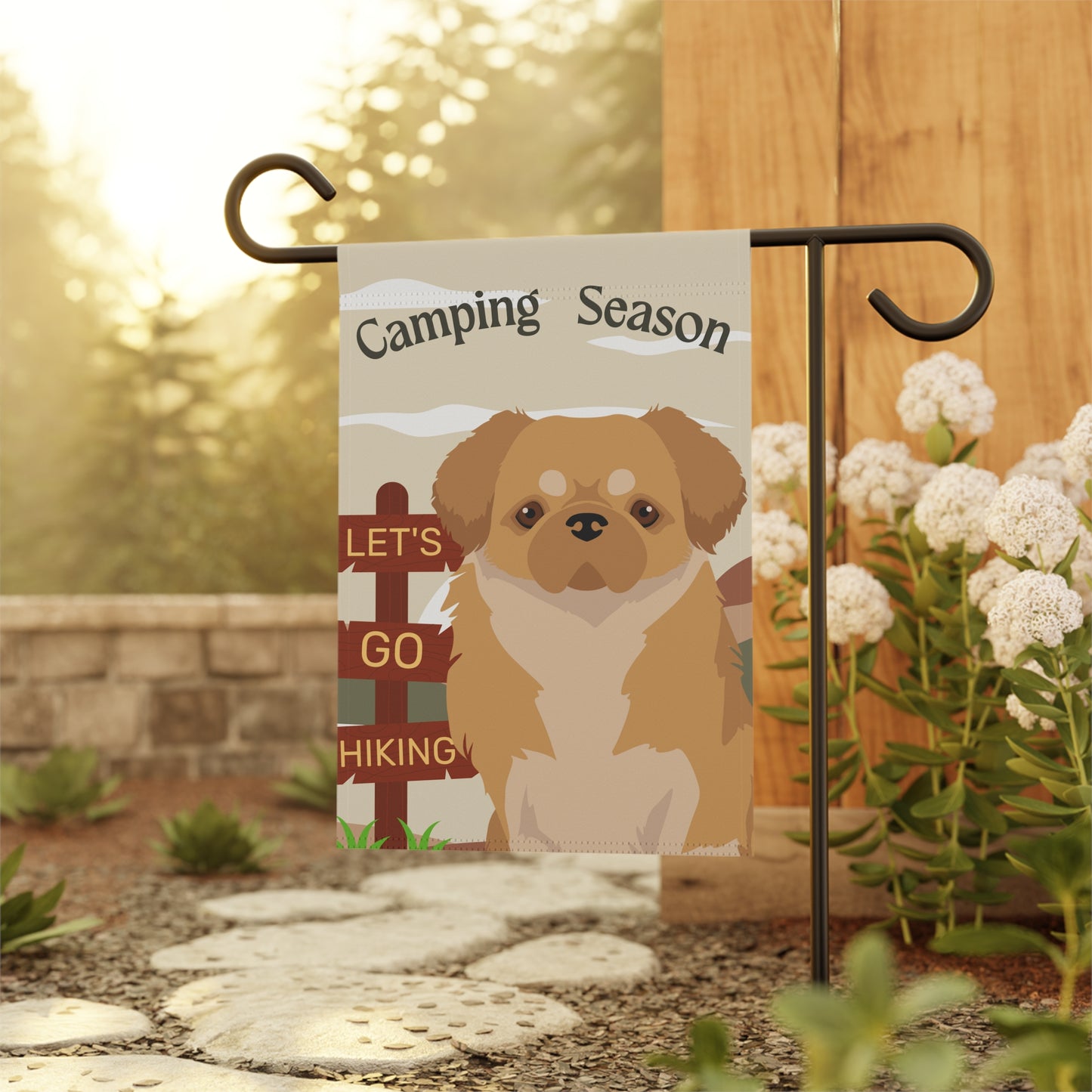 Tibetan Spaniel Dog Camping Garden Flag