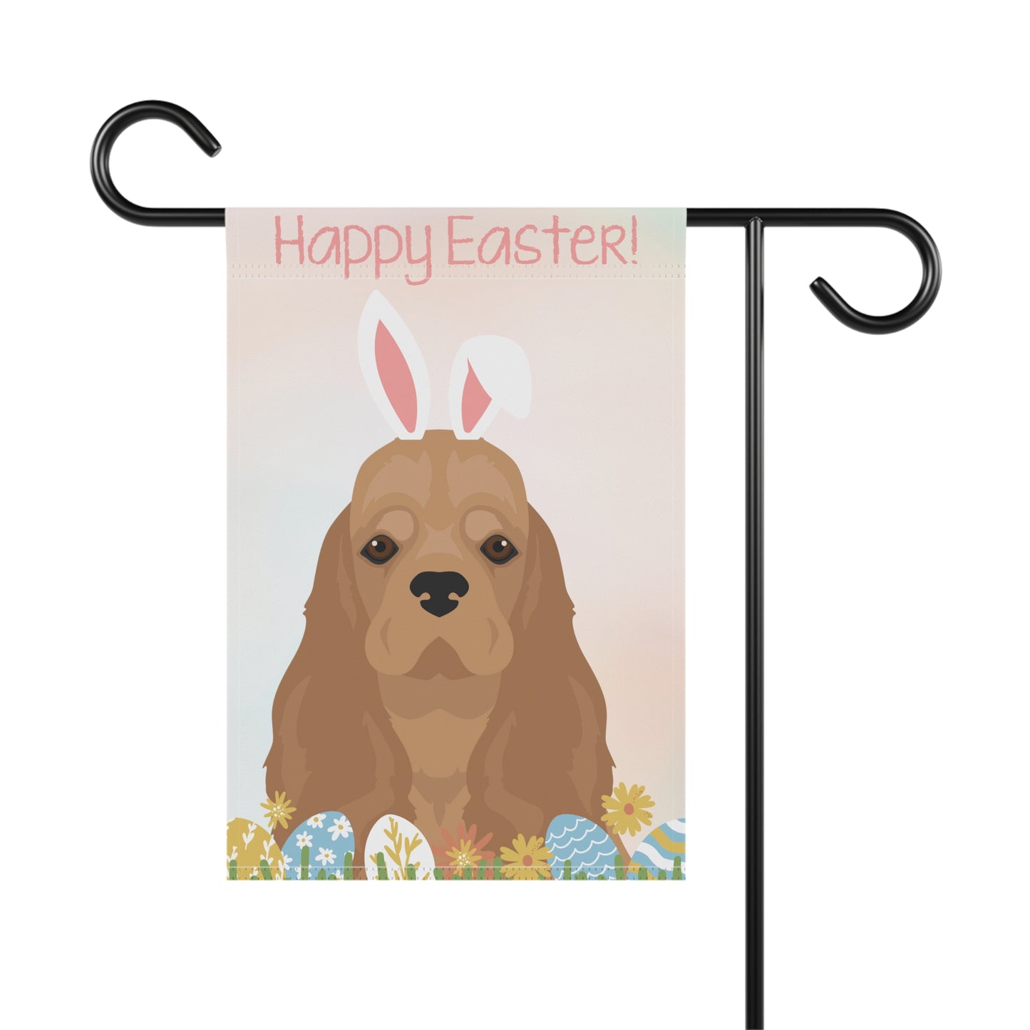 American Cocker Spaniel Dog Happy Easter Garden Flag
