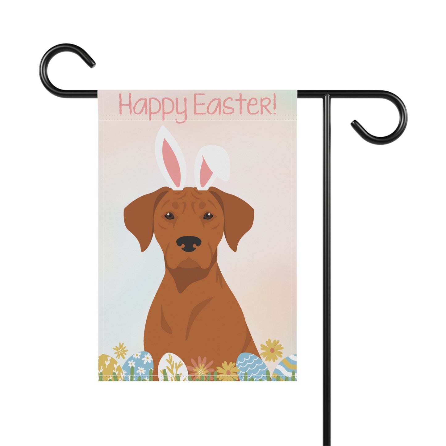 Rhodesian Ridgeback Happy Easter Garden Flag