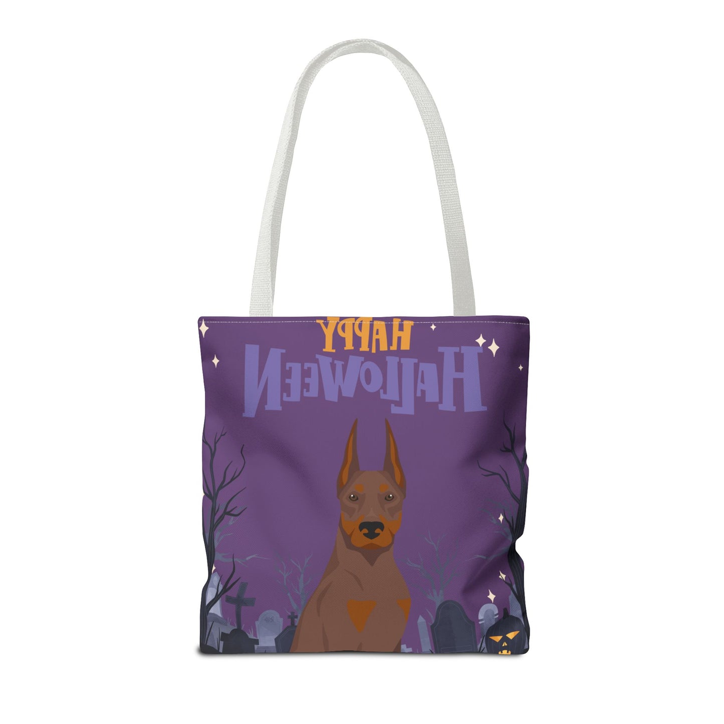 Doberman Pinscher Dog Happy Halloween Tote Bag 16x16
