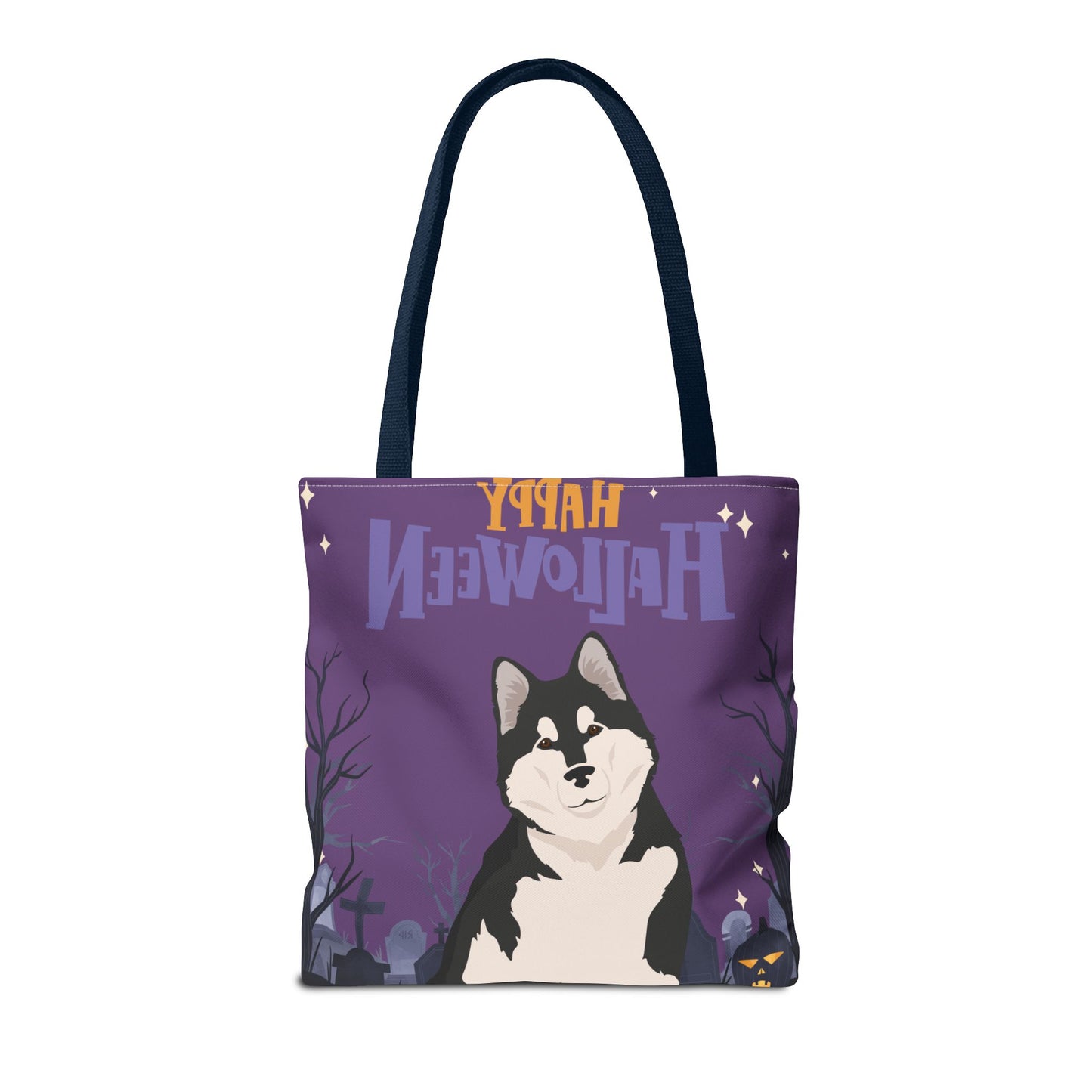 Alaskan Malamute Dog Happy Halloween Tote Bag 16x16