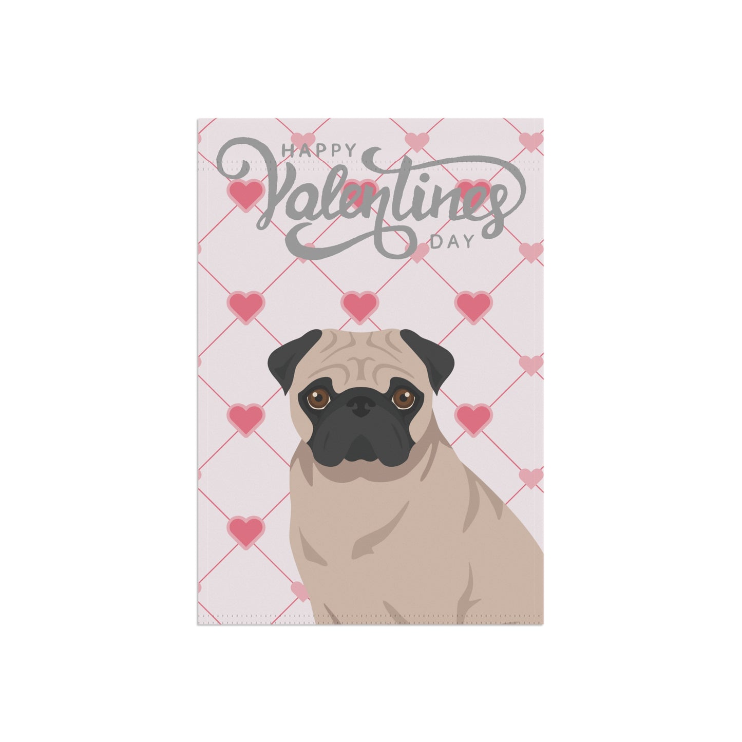 Pug Dog Valentines Day Garden Flag