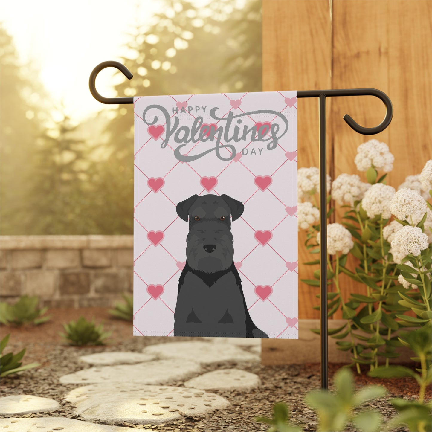 Schnauzer Dog Valentines Day Garden Flag