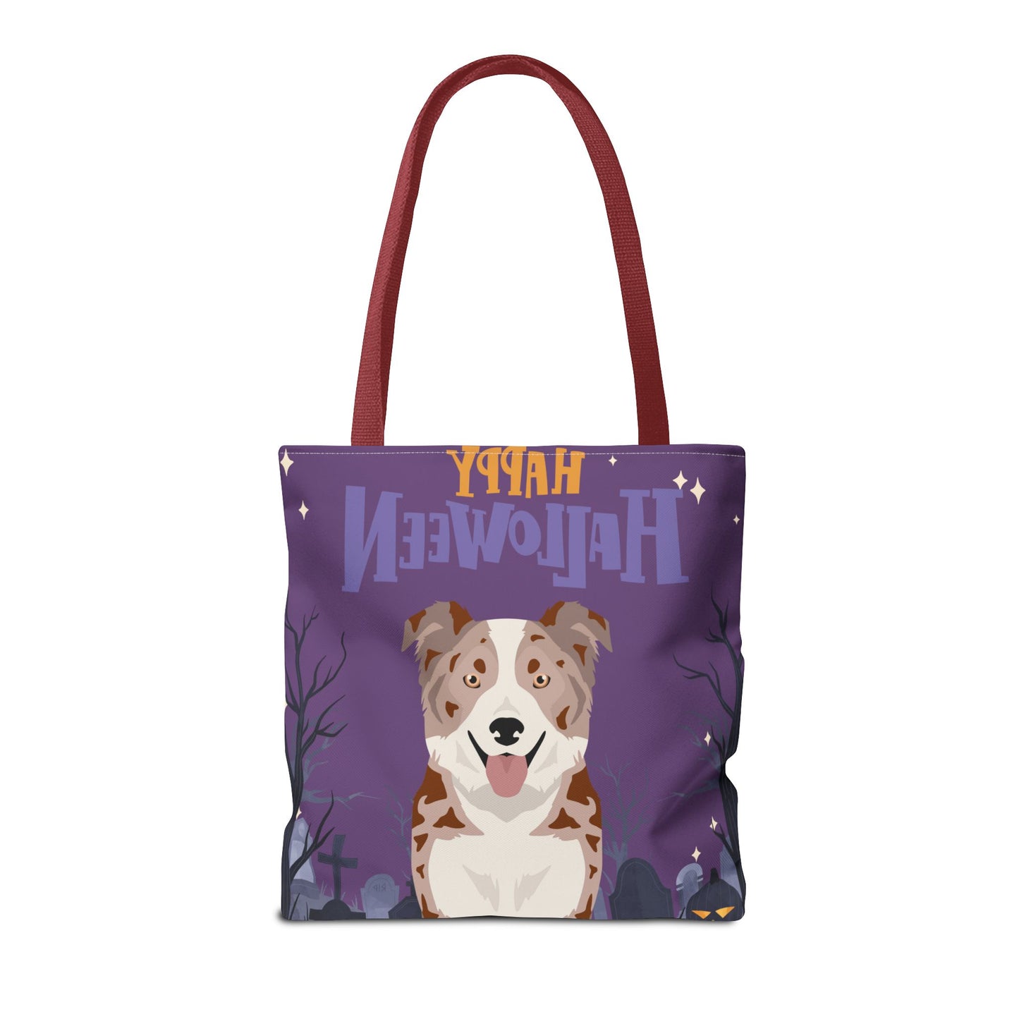 Border Collie Dog Happy Halloween Tote Bag 16x16