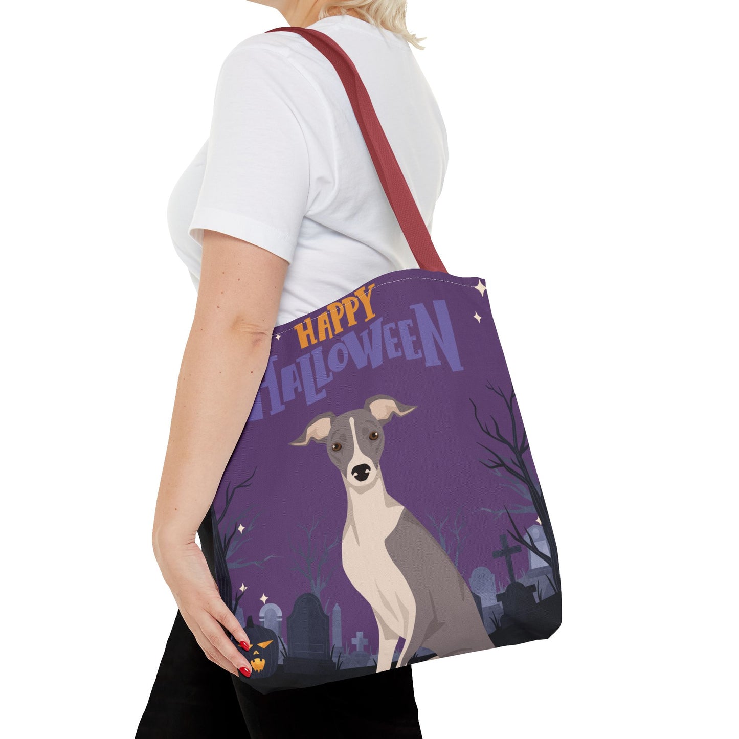 Italian Greyhound Dog Happy Halloween Tote Bag 16x16