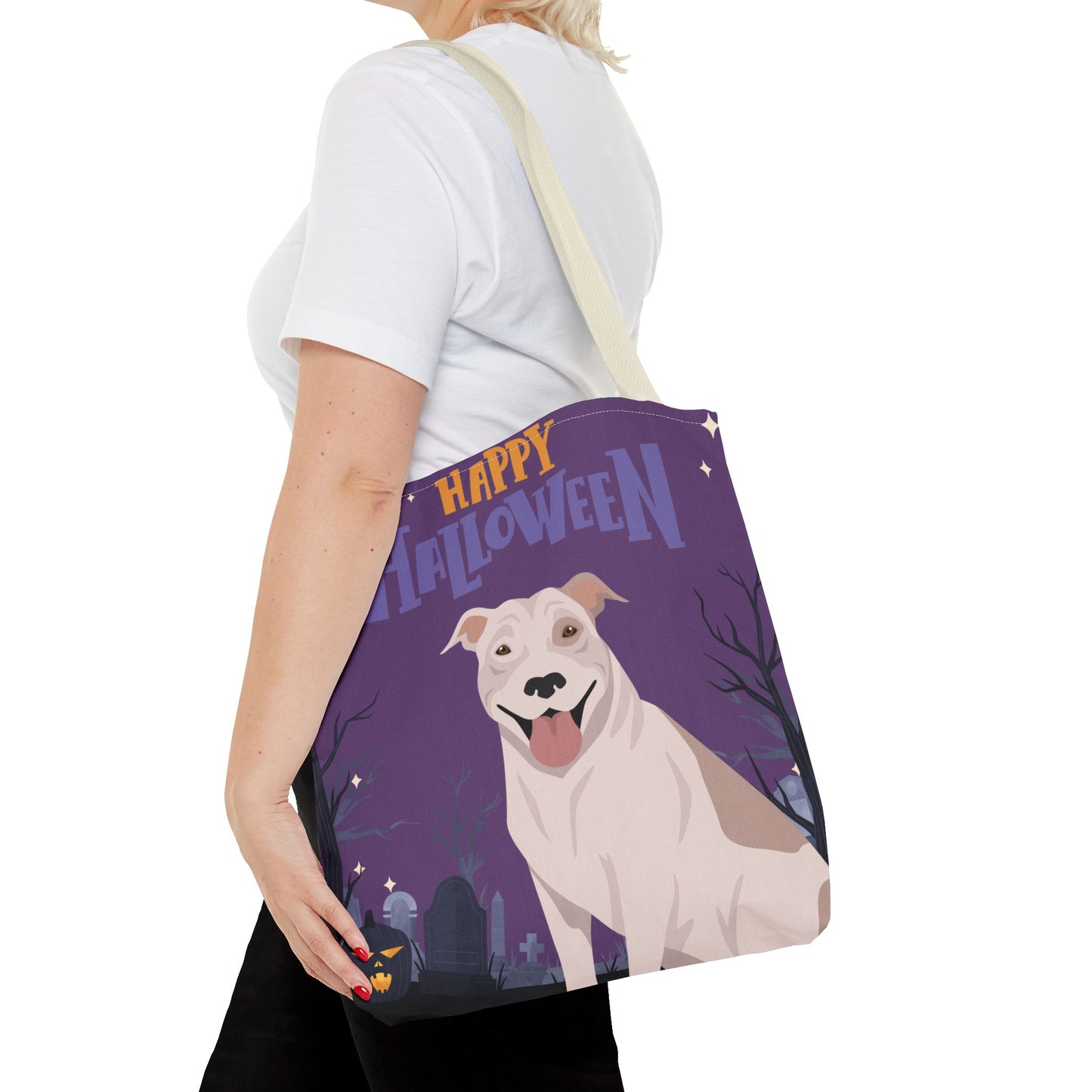 Pit Bull Dog Happy Halloween Tote Bag 16x16