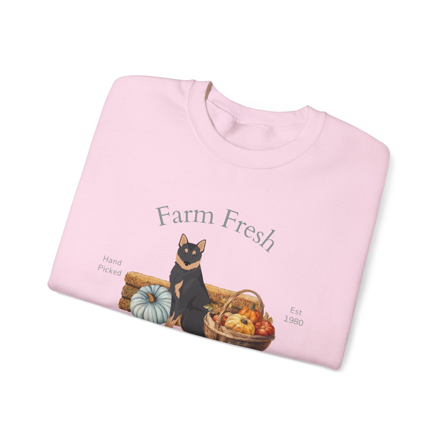 Korean Jindo Dog Fall Farm Fresh Unisex Heavy Blend Crewneck Sweatshirt