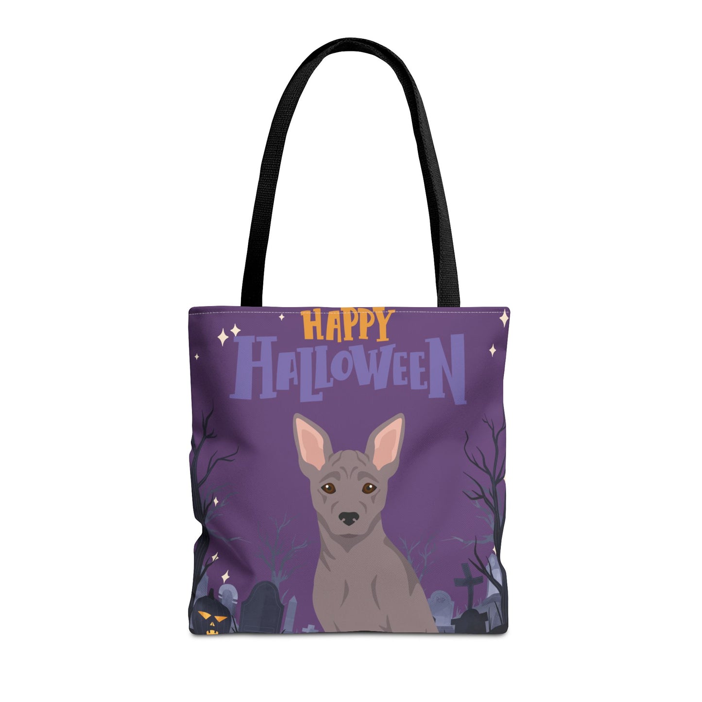 American Hairless Terrier Dog Happy Halloween Tote Bag 16x16