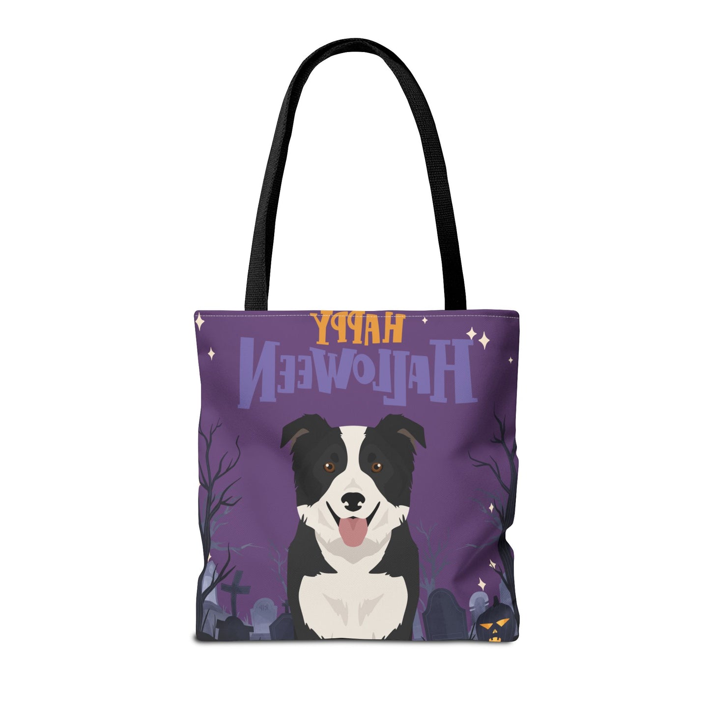 Border Collie Dog Happy Halloween Tote Bag 16x16