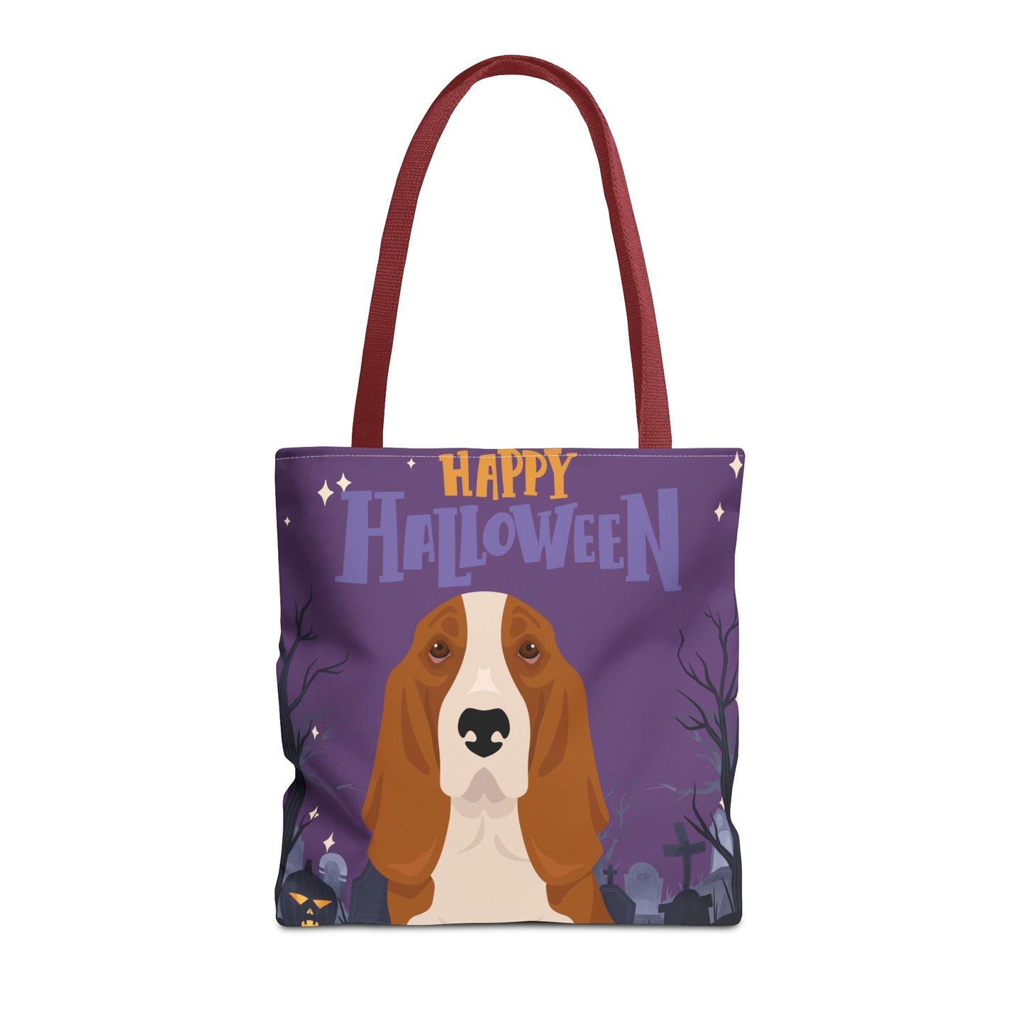 Basset Hound Dog Happy Halloween Tote Bag 16x16