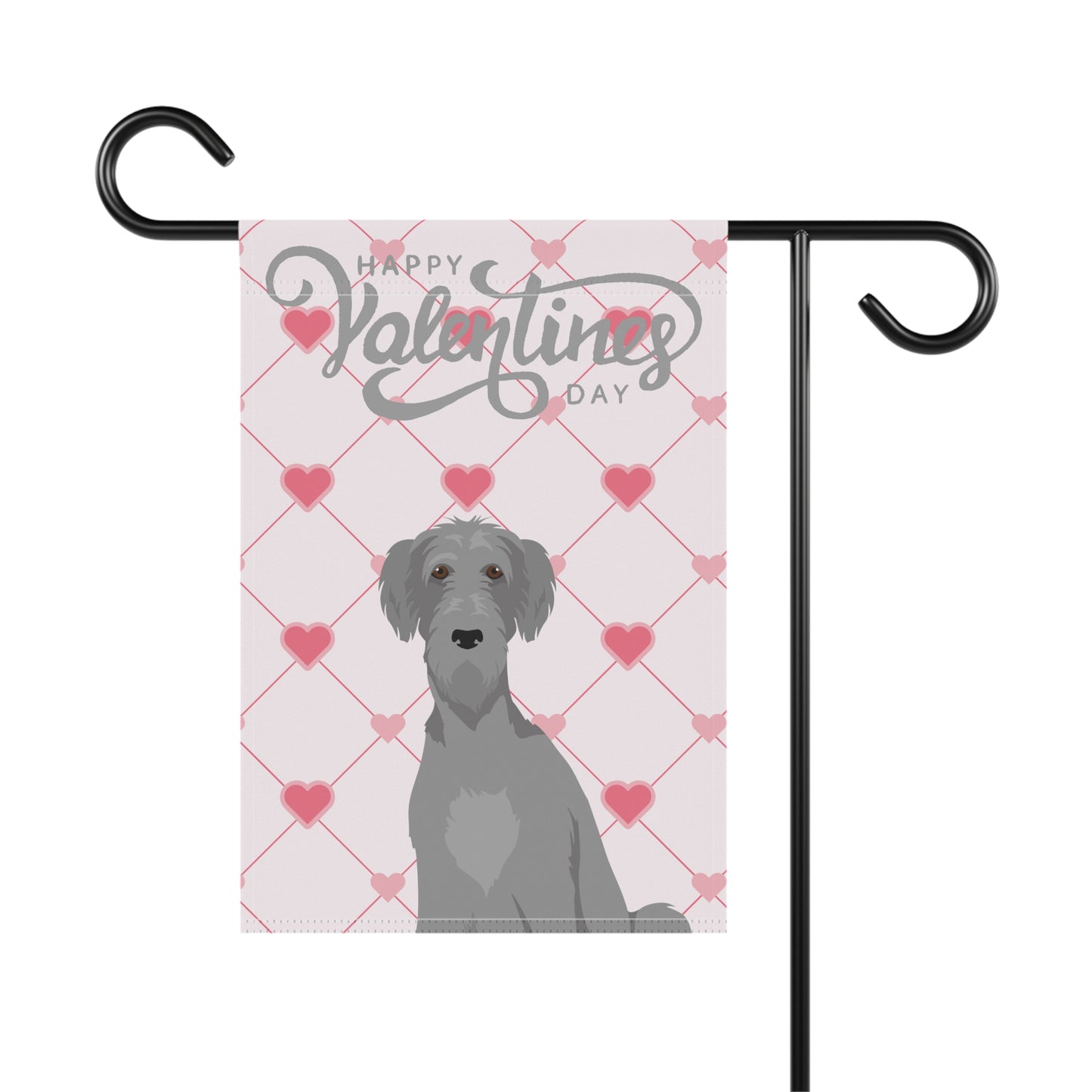Irish Wolfhound Dog Valentines Day Garden Flag
