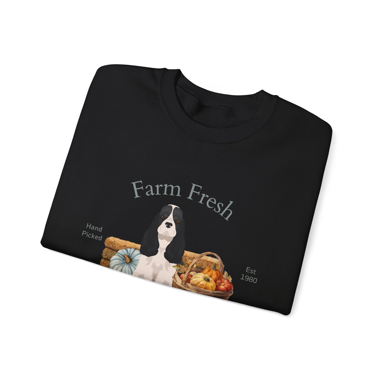 Cocker Spaniel Dog Fall Farm Fresh Unisex Heavy Blend Crewneck Sweatshirt