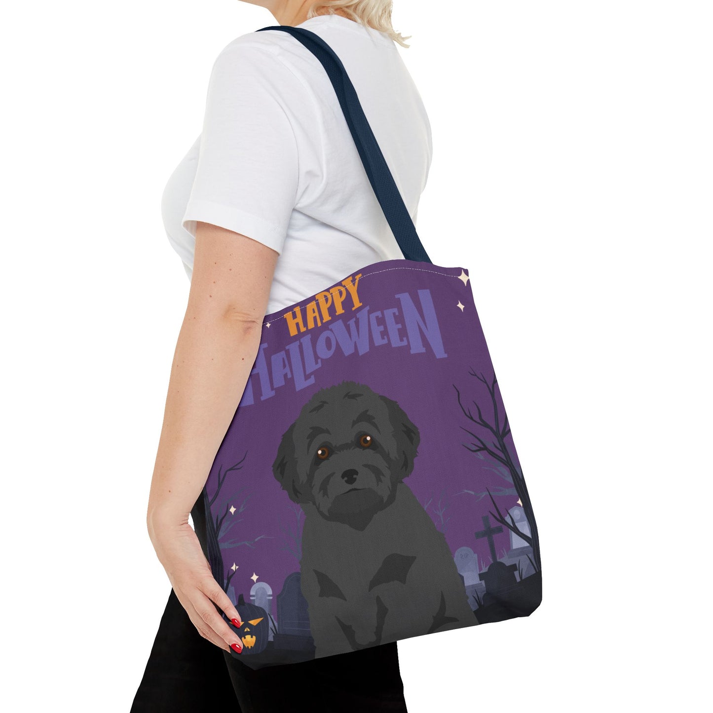 Toy Poodle Dog Happy Halloween Tote Bag 16x16