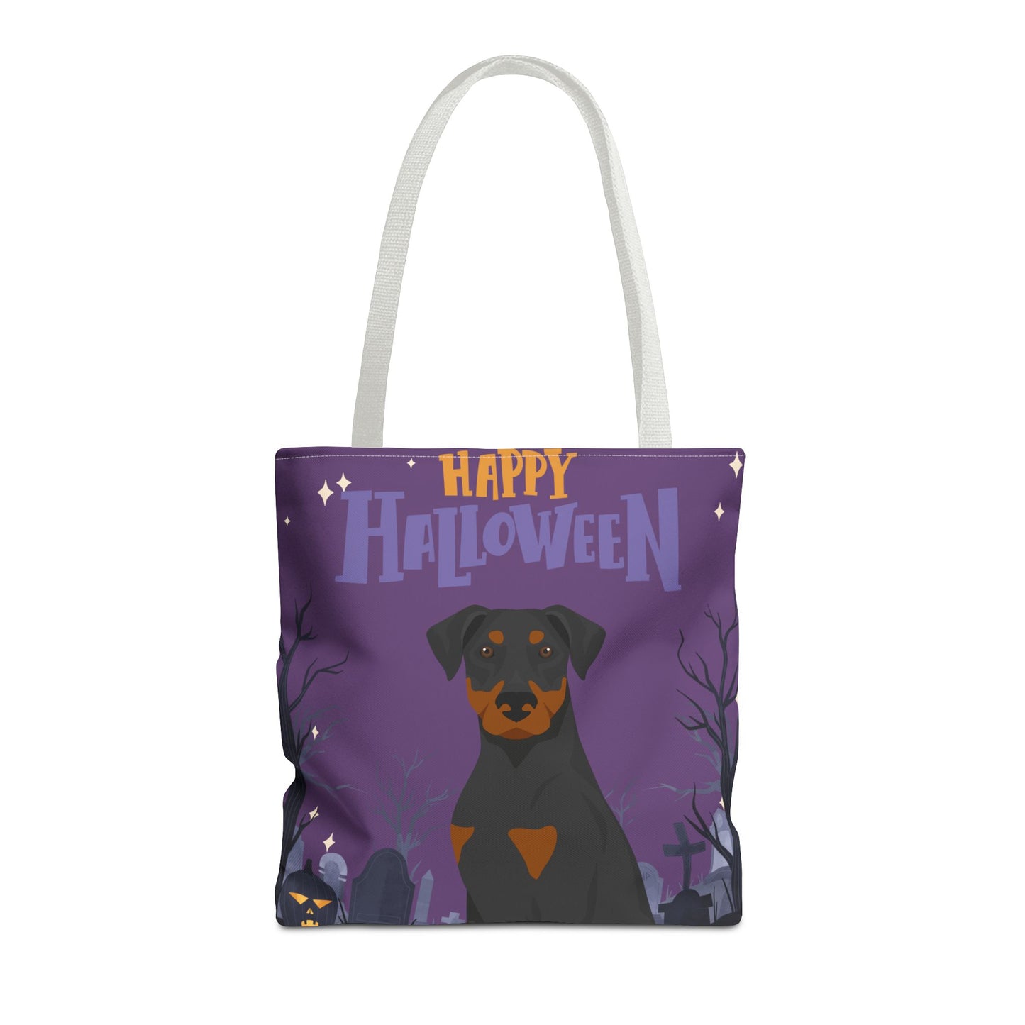 Doberman Pinscher Dog Happy Halloween Tote Bag 16x16