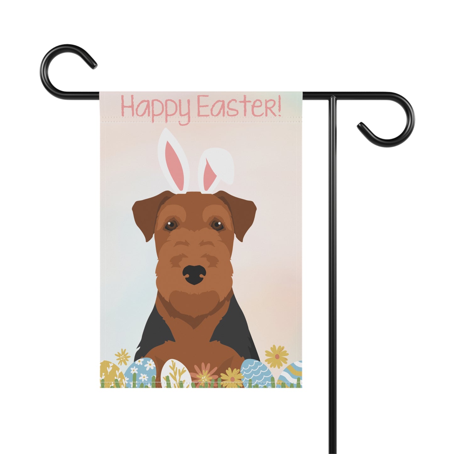 Welsh Terrier Dog Happy Easter Garden Flag