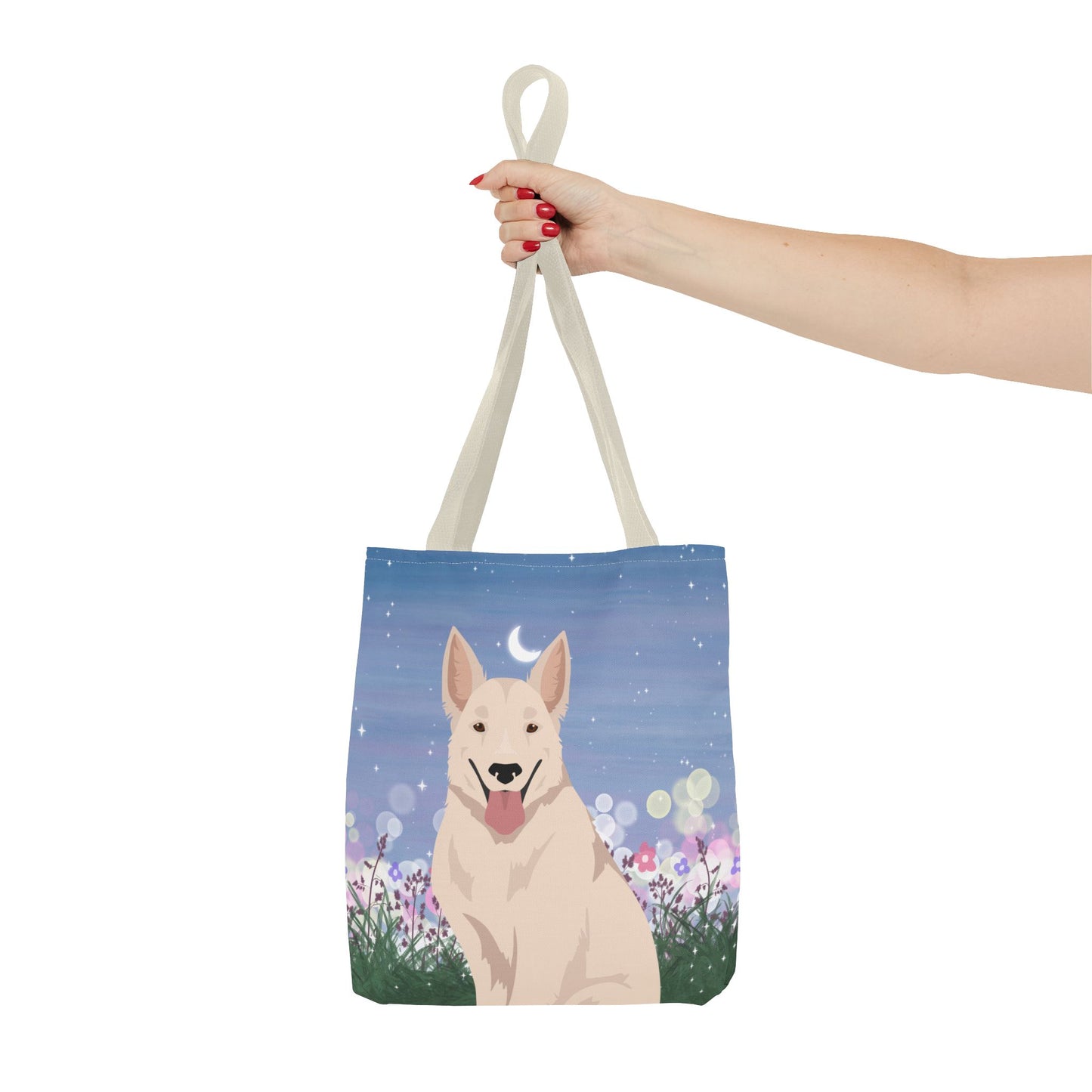 White Swiss Shepherd Dog Tote Bag 13x13