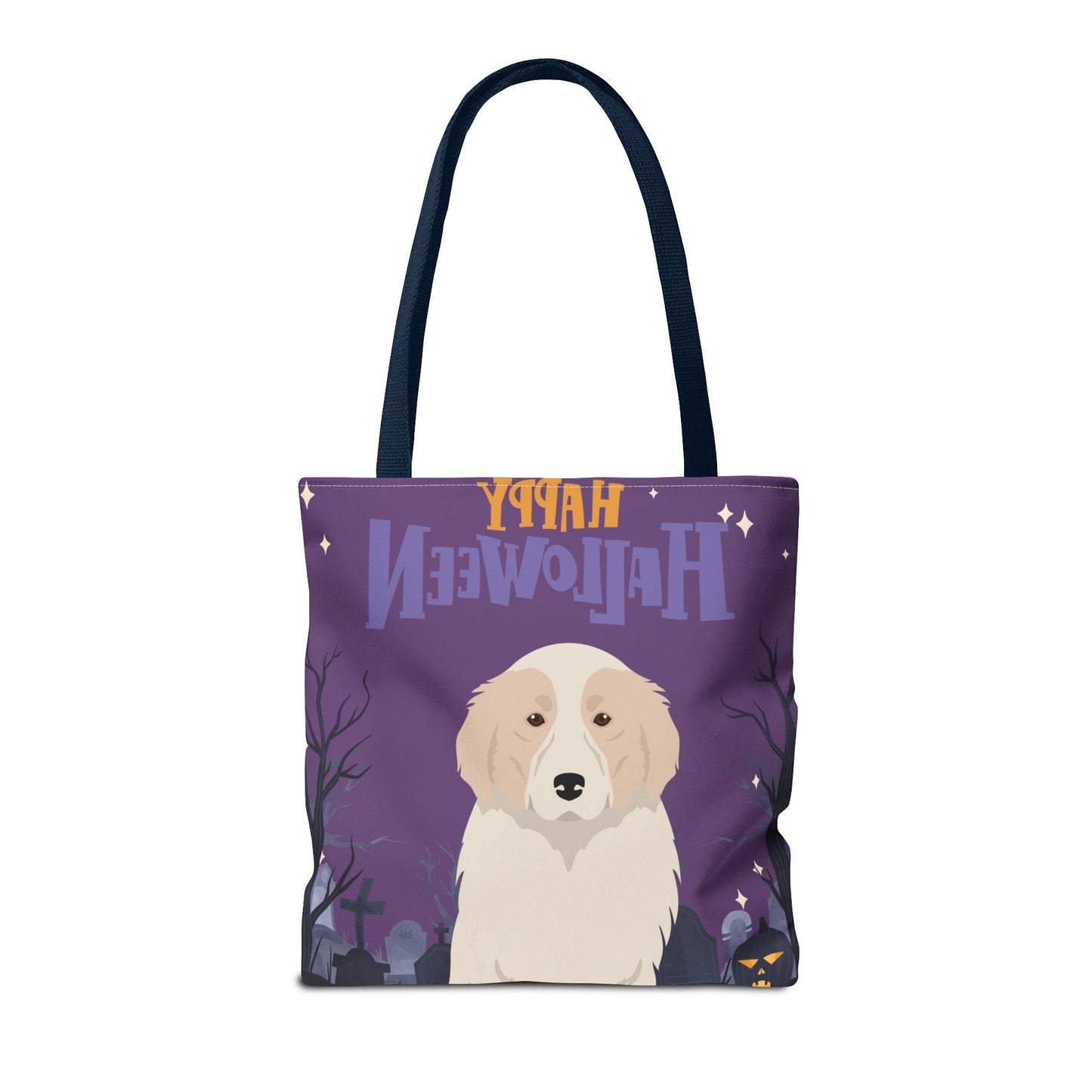 Great Pyrenees Dog Happy Halloween Tote Bag 16x16