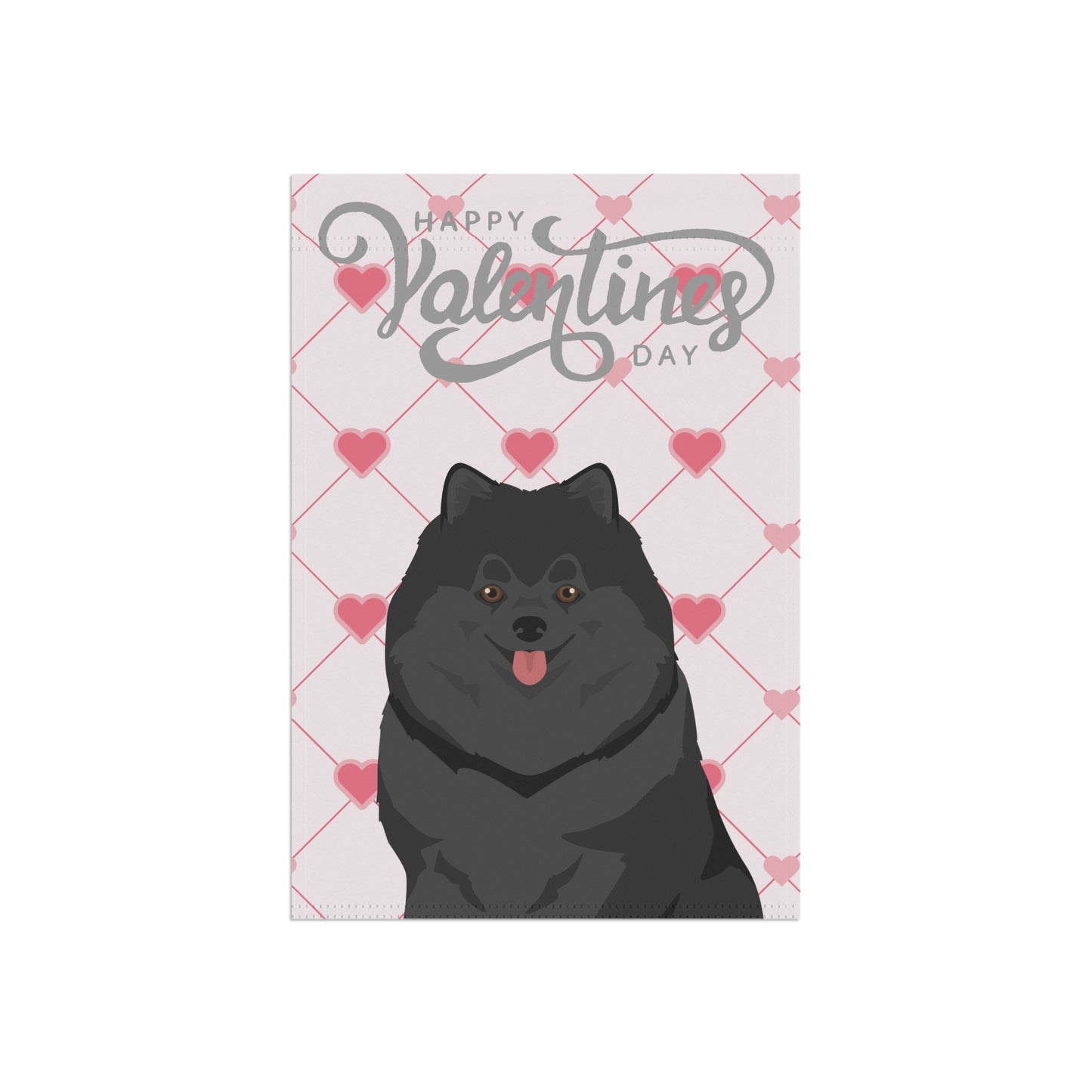 Pomeranian Dog Valentines Day Garden Flag