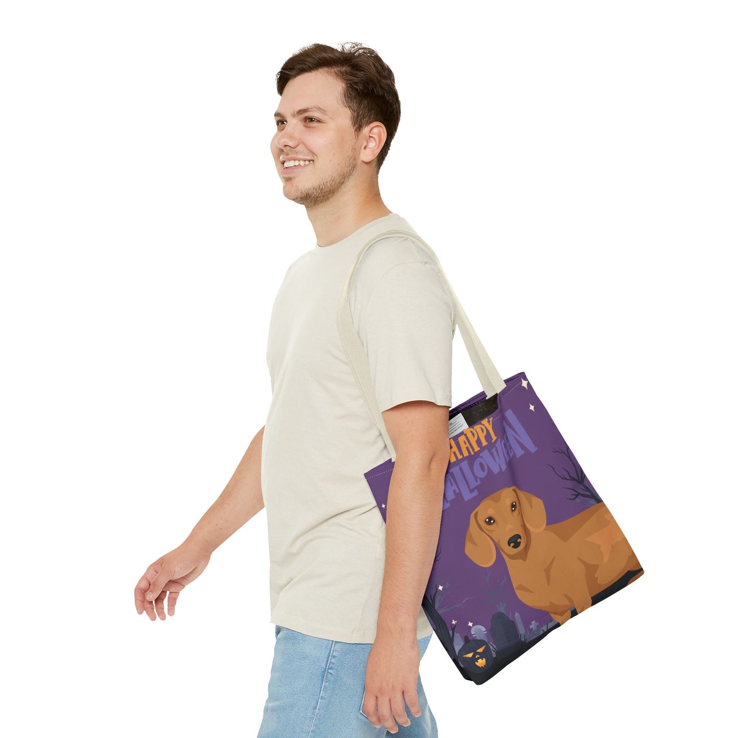 Dachshund Dog Happy Halloween Tote Bag 16x16