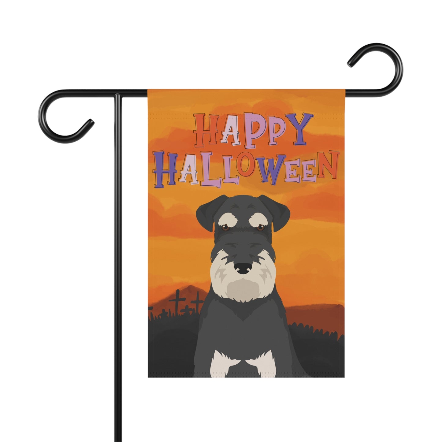 Schnauzer Dog Halloween Garden Flag