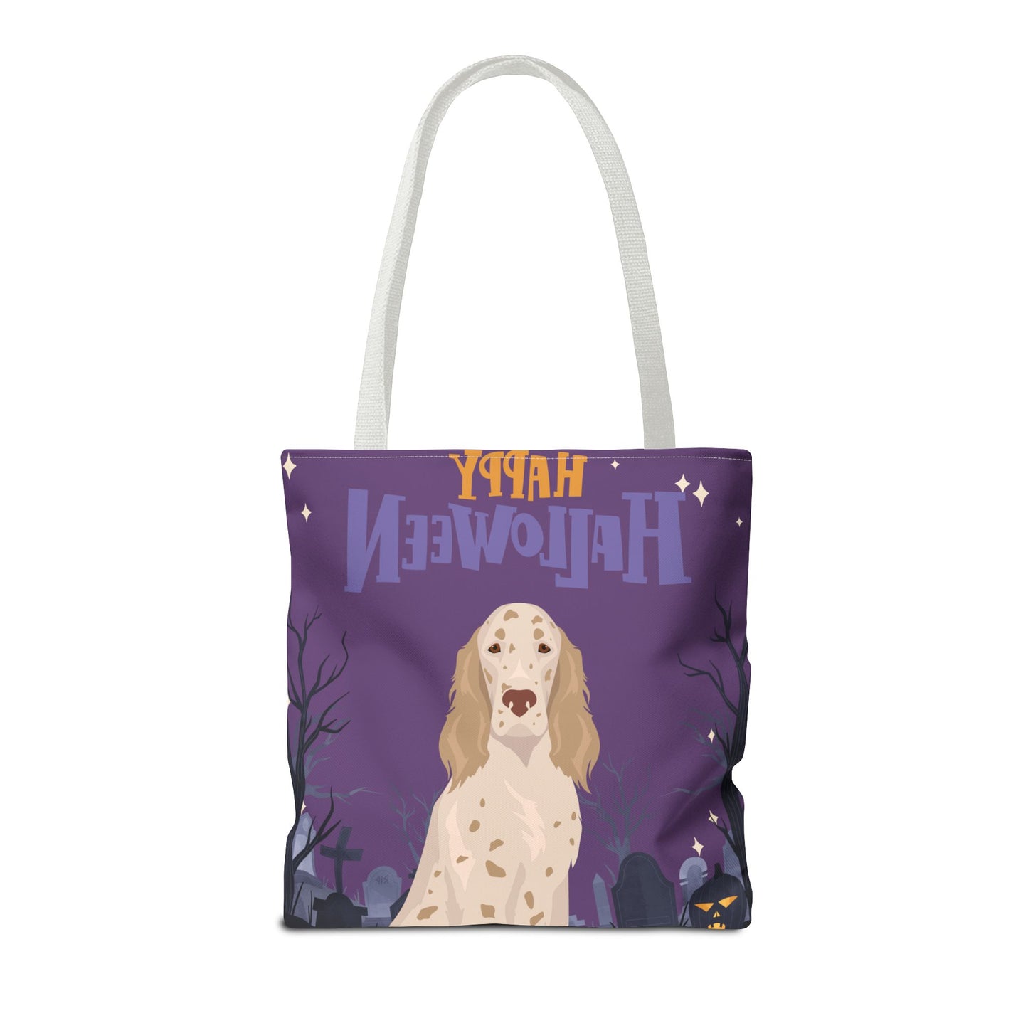 English Setter Dog Happy Halloween Tote Bag 16x16