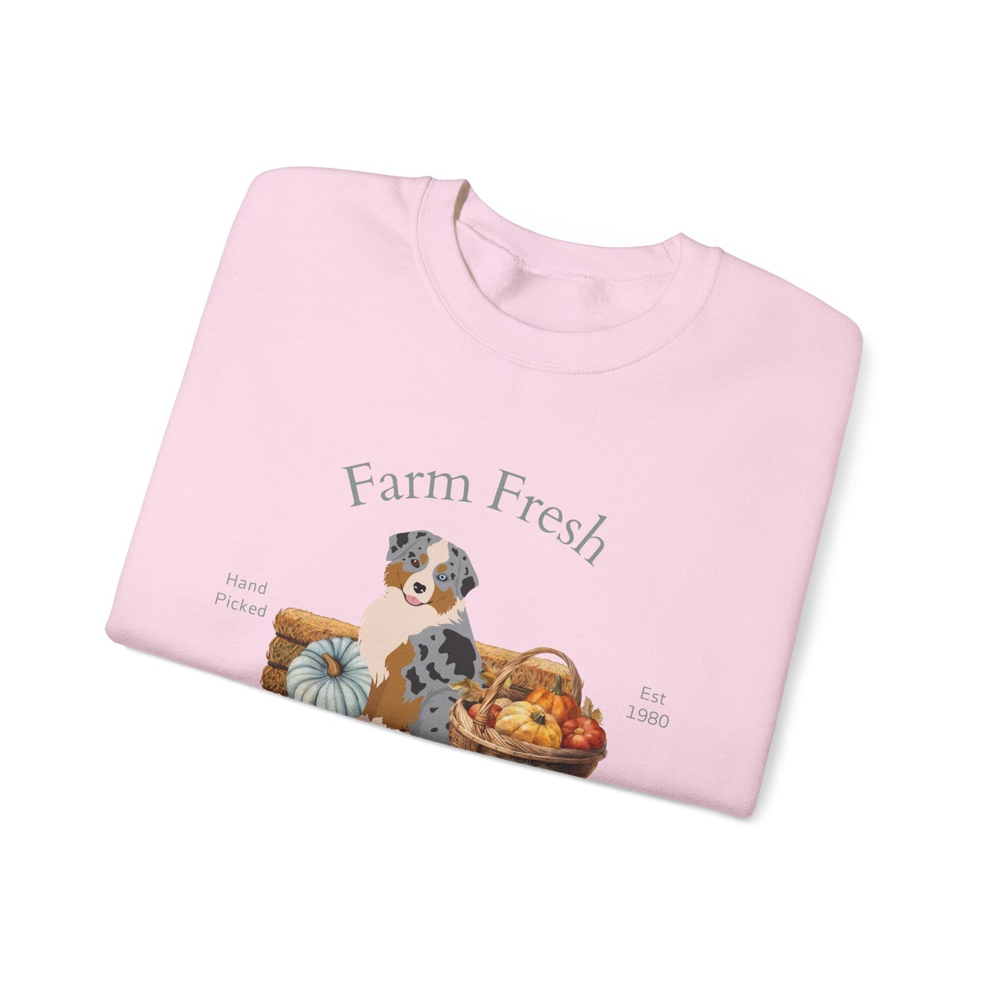 Miniature American Shepherd Dog Fall Farm Fresh Unisex Heavy Blend Crewneck Sweatshirt