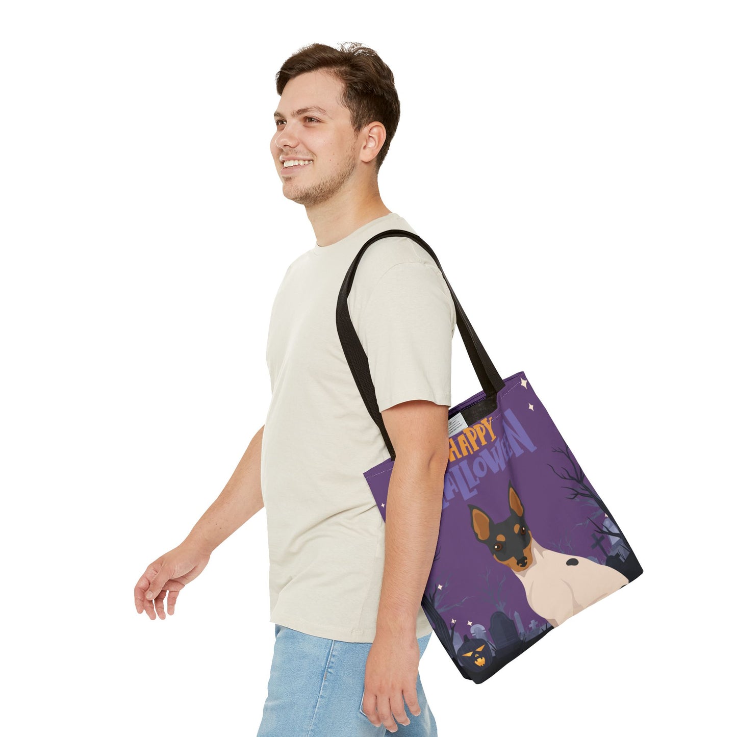 Toy Fox Terrier Dog Happy Halloween Tote Bag 16x16