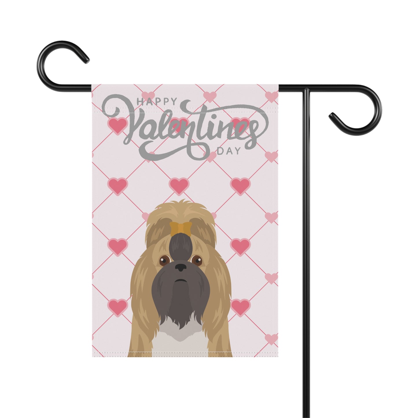 Shih Tzu Dog Valentines Day Garden Flag