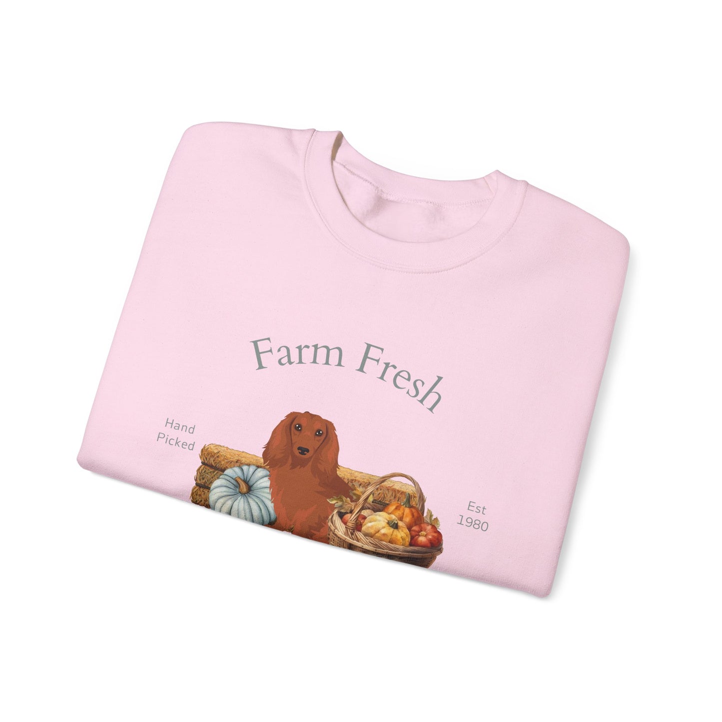 Dachshund Dog Fall Farm Fresh Unisex Heavy Blend Crewneck Sweatshirt