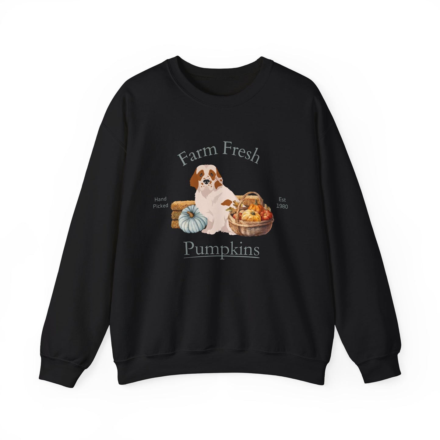 Clumber Spaniel Dog Fall Farm Fresh Unisex Heavy Blend Crewneck Sweatshirt