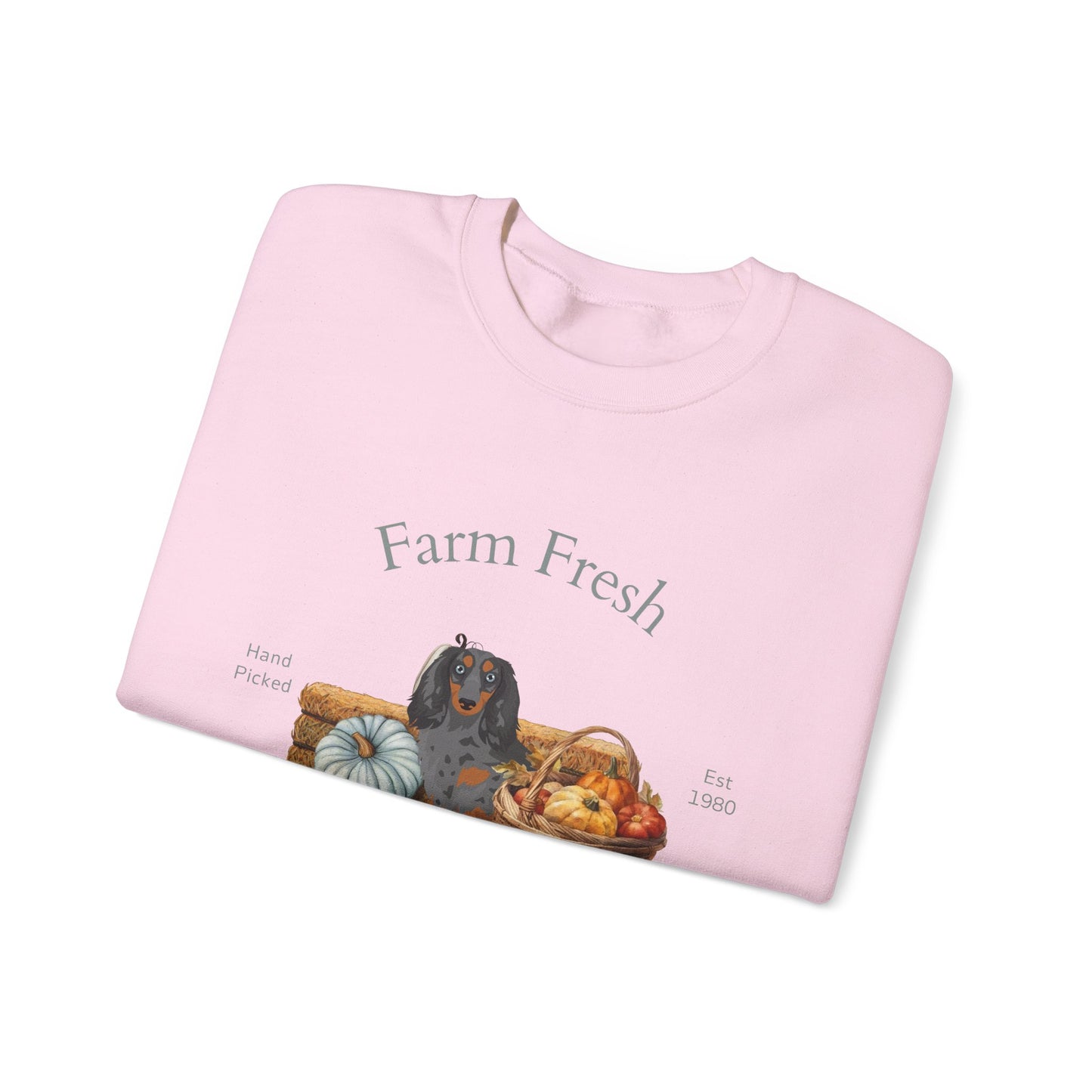 Dachshund Dog Fall Farm Fresh Unisex Heavy Blend Crewneck Sweatshirt