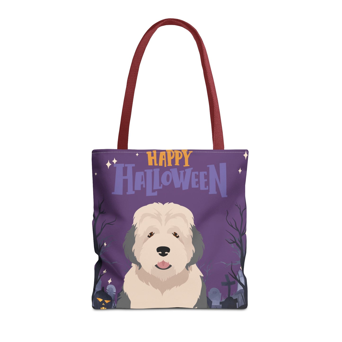 Old English Sheepdog Dog Happy Halloween Tote Bag 16x16